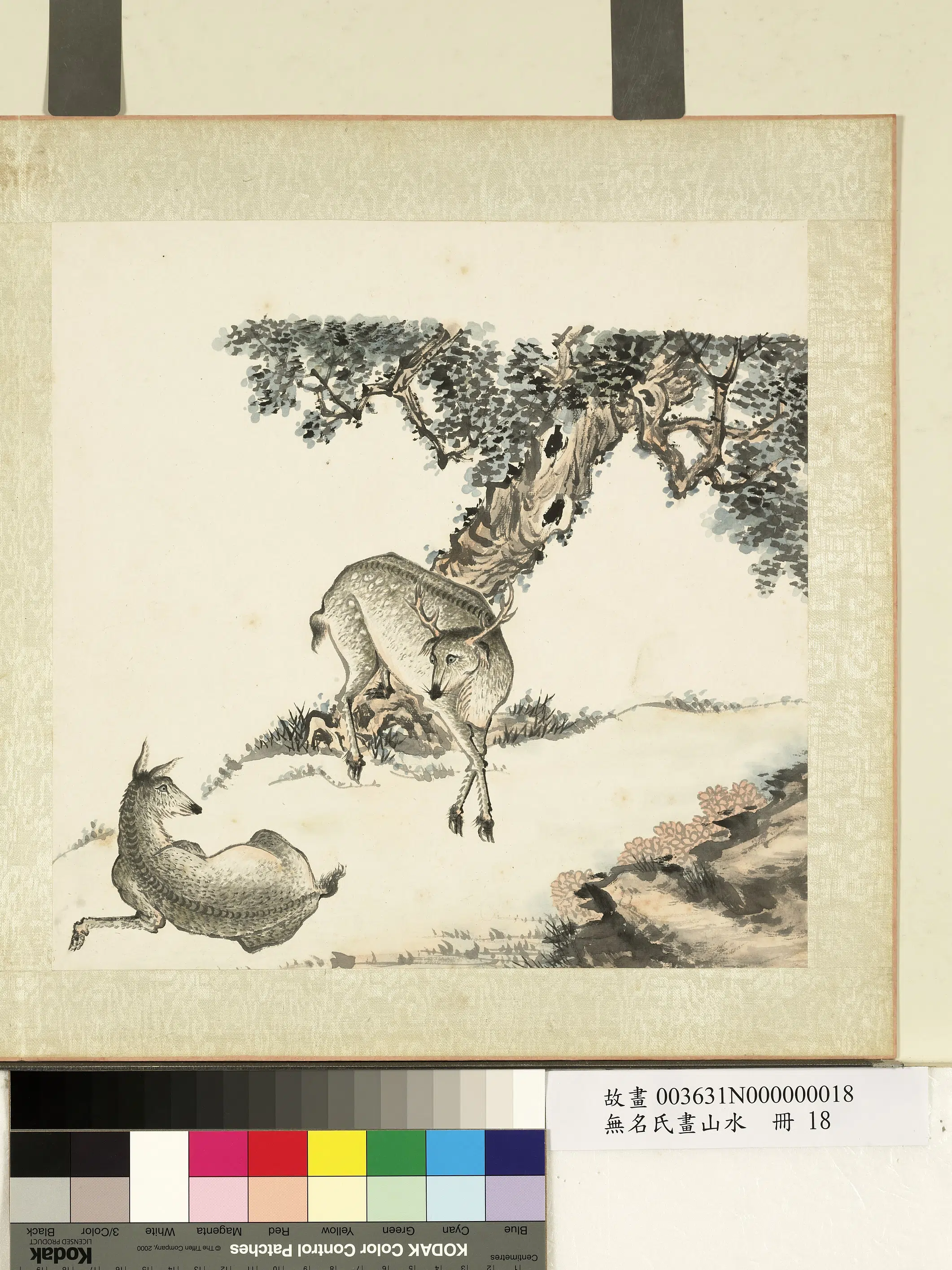 《无名氏画山水册-双鹿》