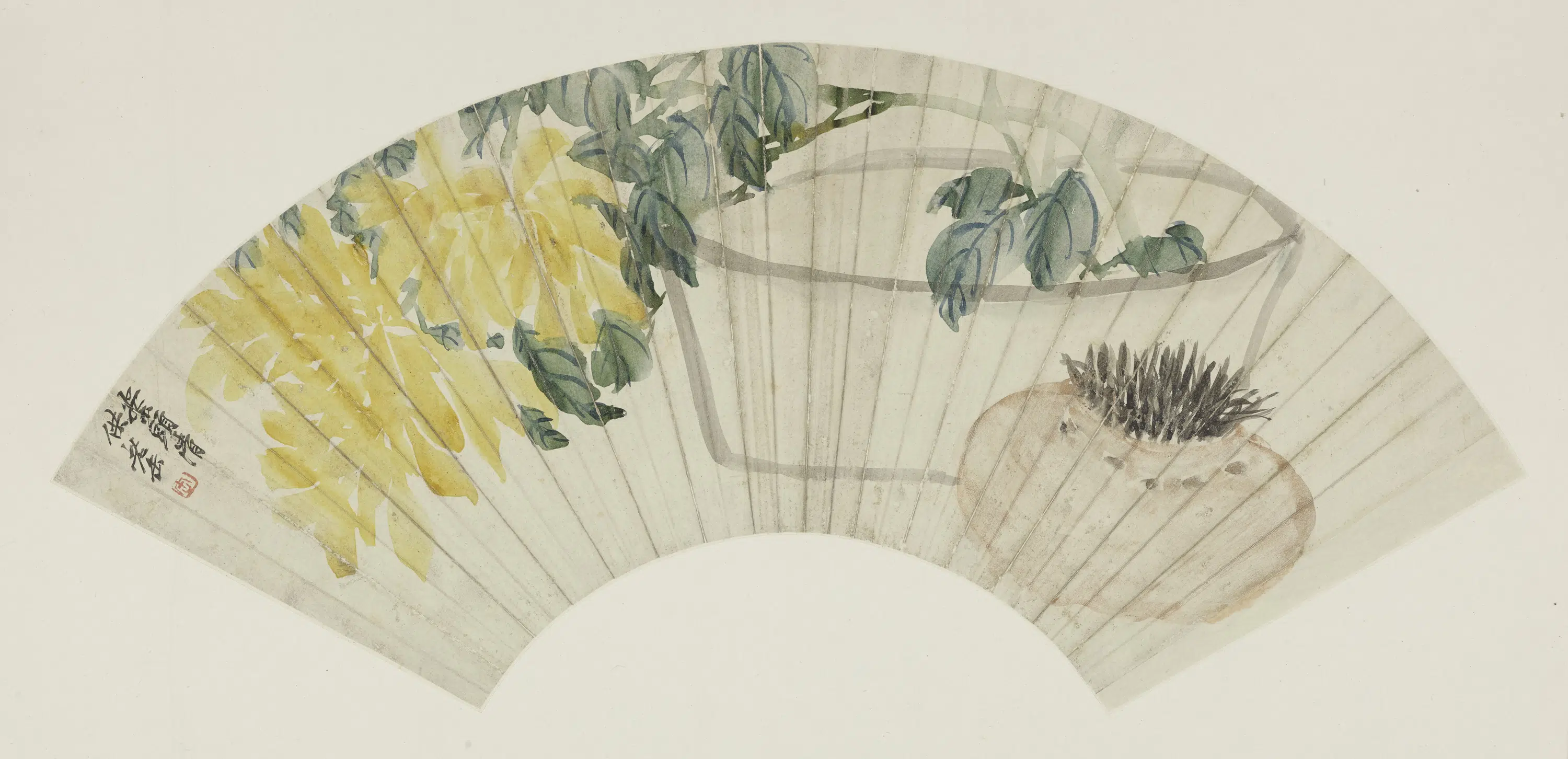 清代【虚谷】《吴昌硕画扇集册》