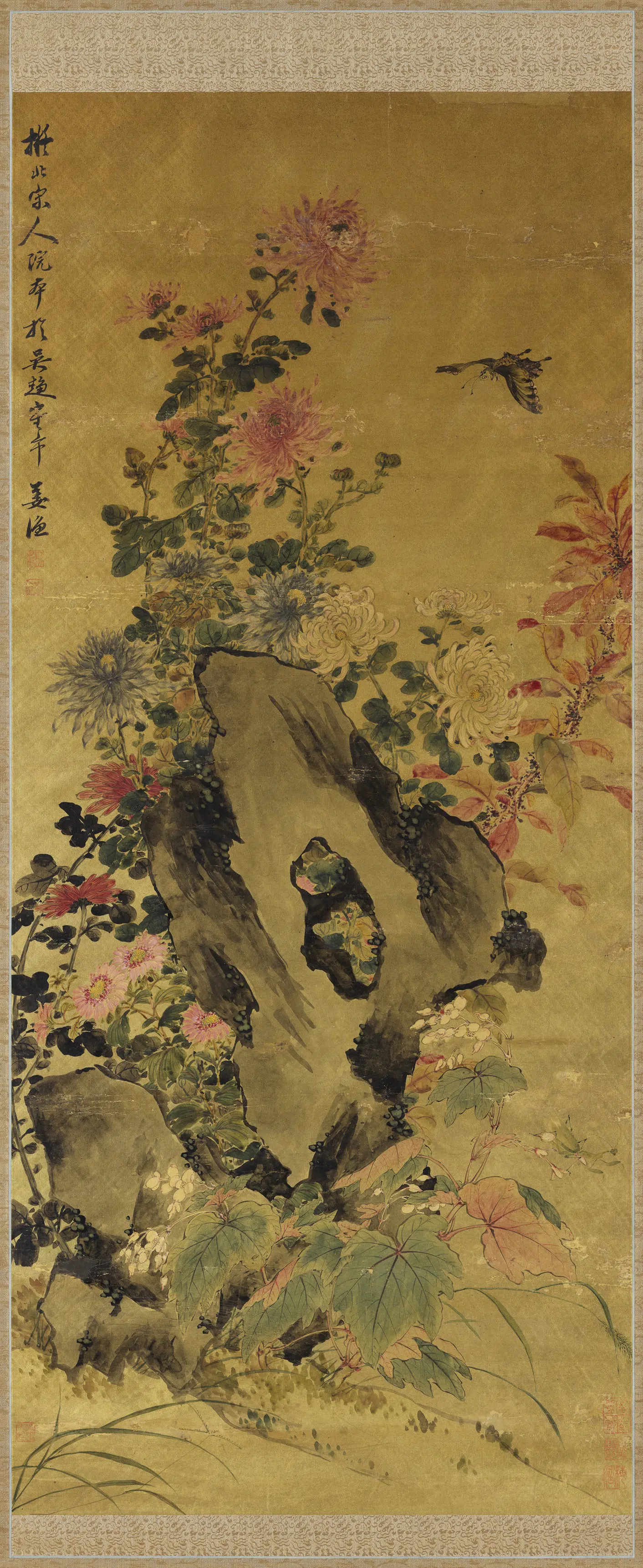 清代【姜渔】《姜渔花鸟图轴》 第1张