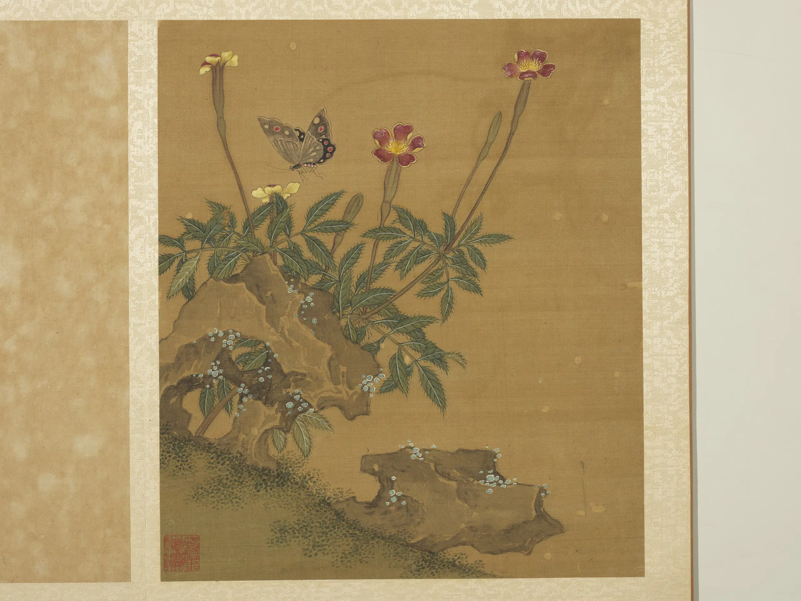 宋-元朝【钱选】《写生图册-花草蝴蝶》