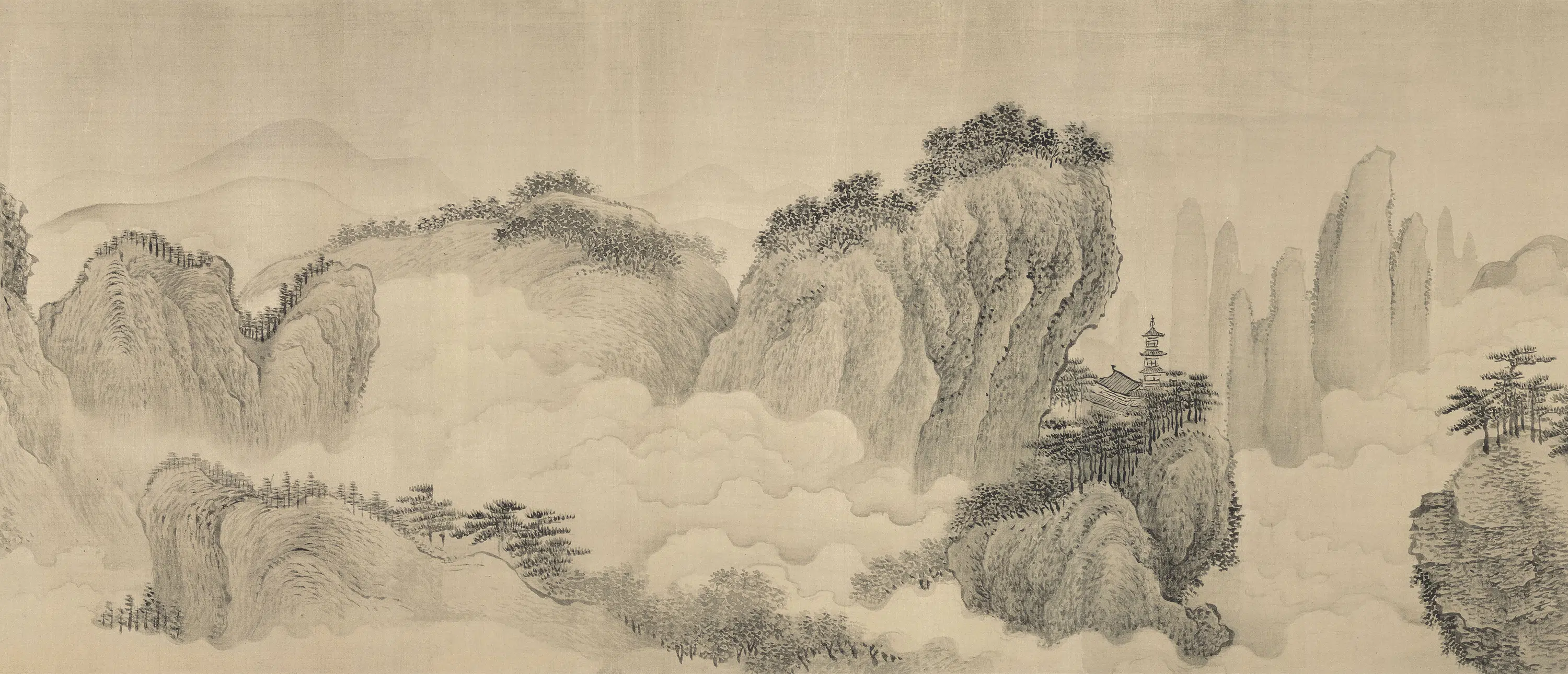 清代【王翚】《仿范宽溪山行旅图卷》 第4张 清代【王翚】《仿范宽溪山行旅图卷》 第4张