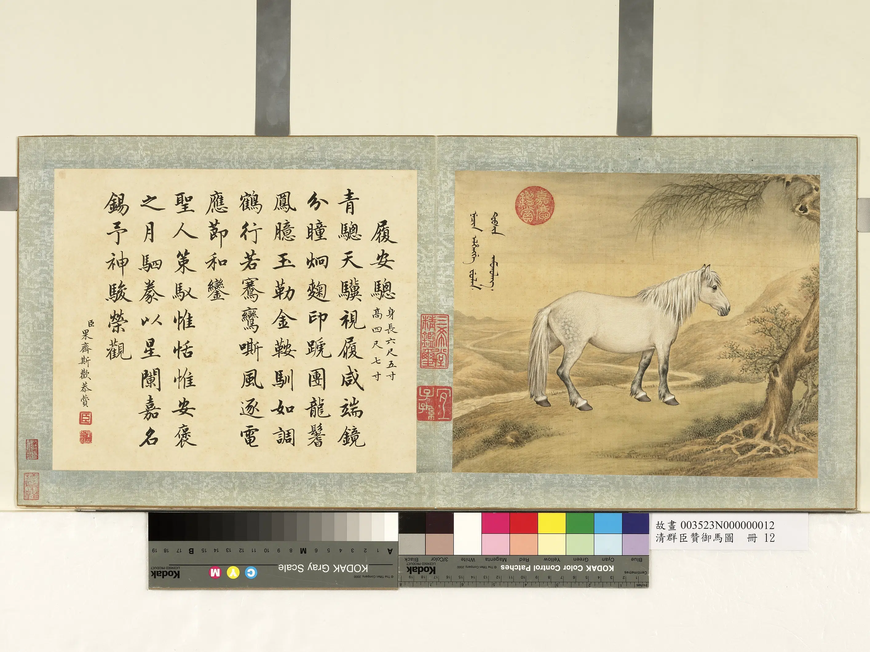 《群臣赞御马图册-清人履安骢》