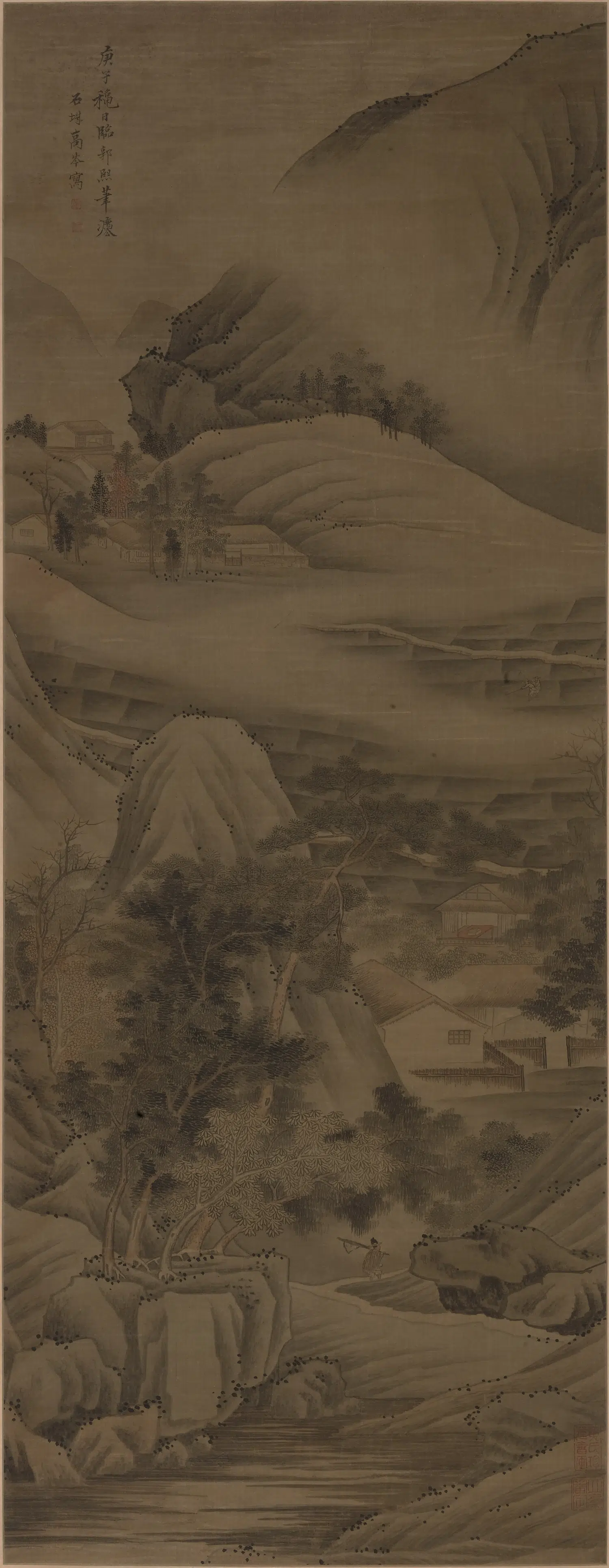 清代【高岑】《山水图轴-3》