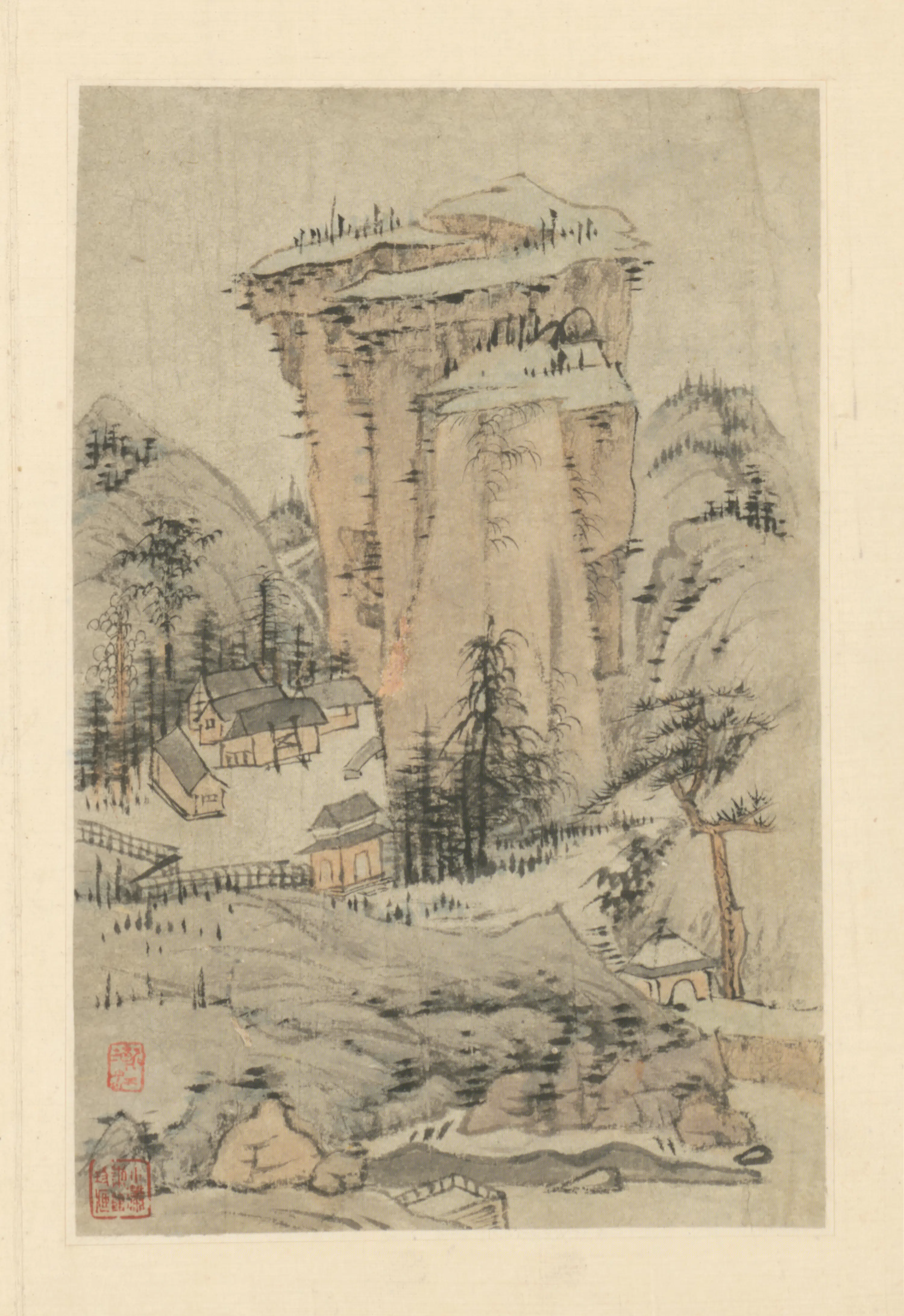 清代【弘仁】《山水图册（8开）》