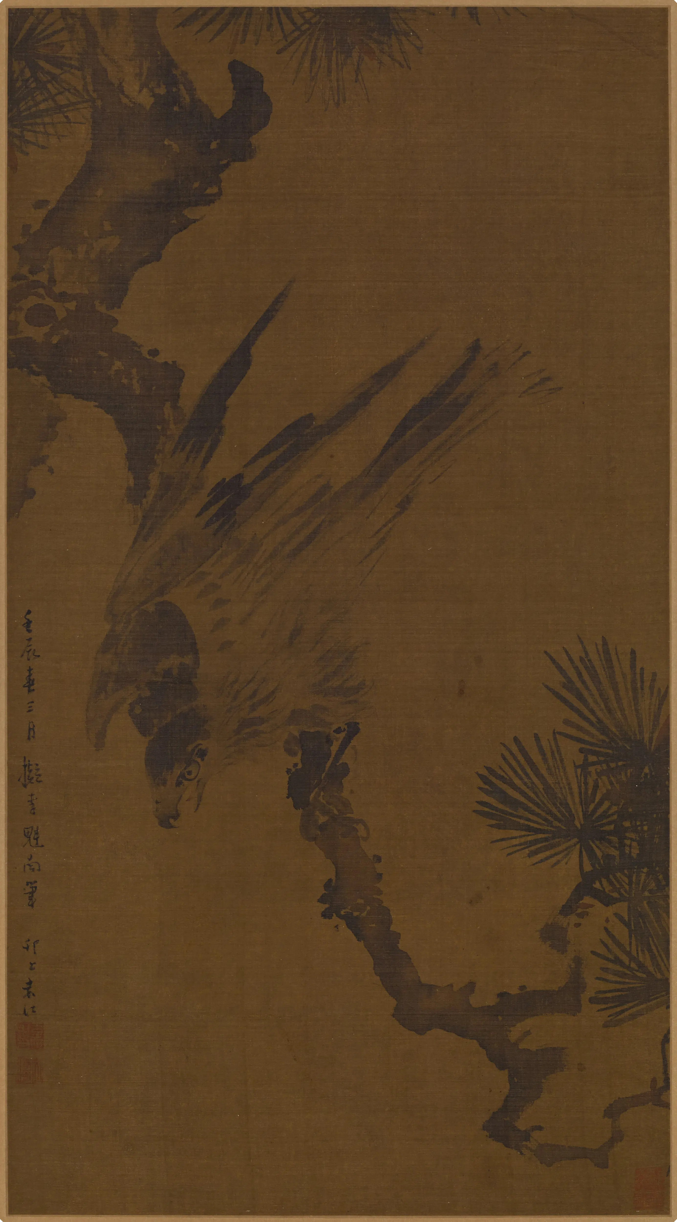 清代【袁江】《松鹰图轴》
