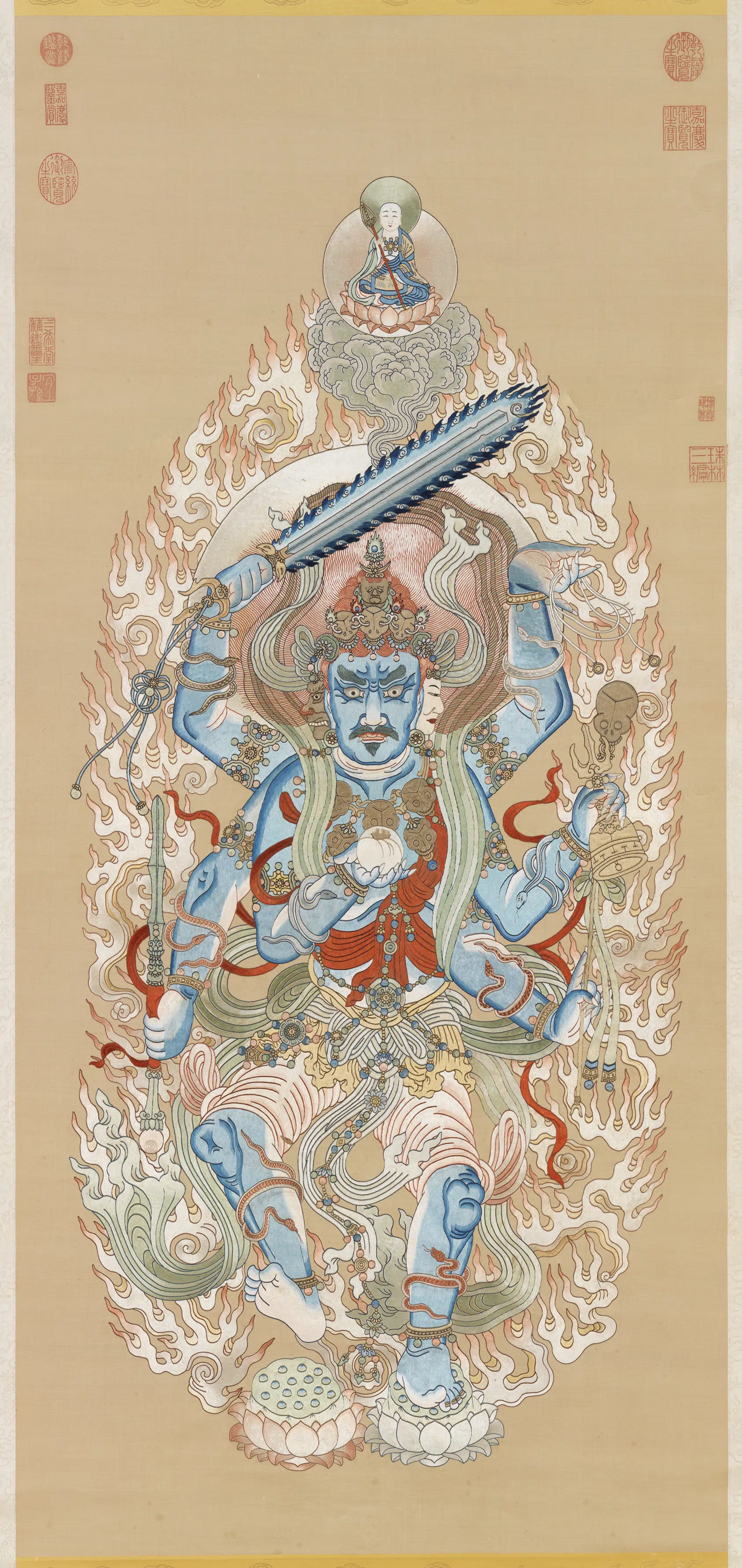 《绣线佛像（四）明王图轴》