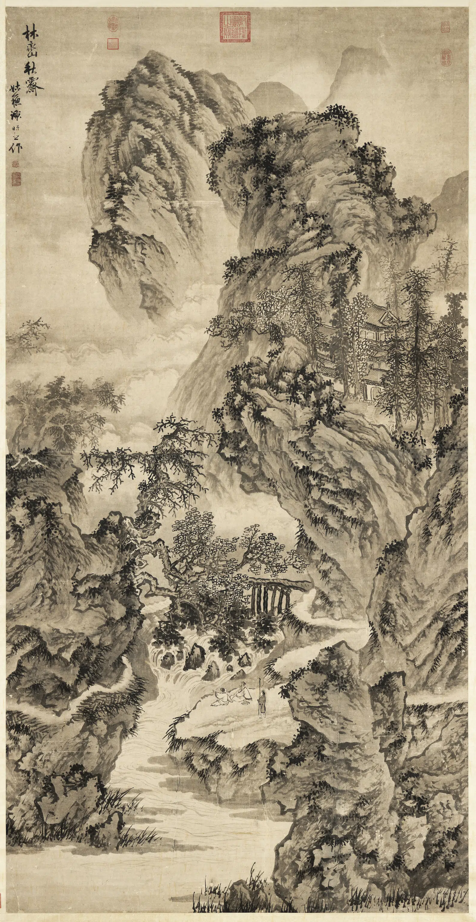 明朝【谢时臣】《林峦秋霁图轴》
