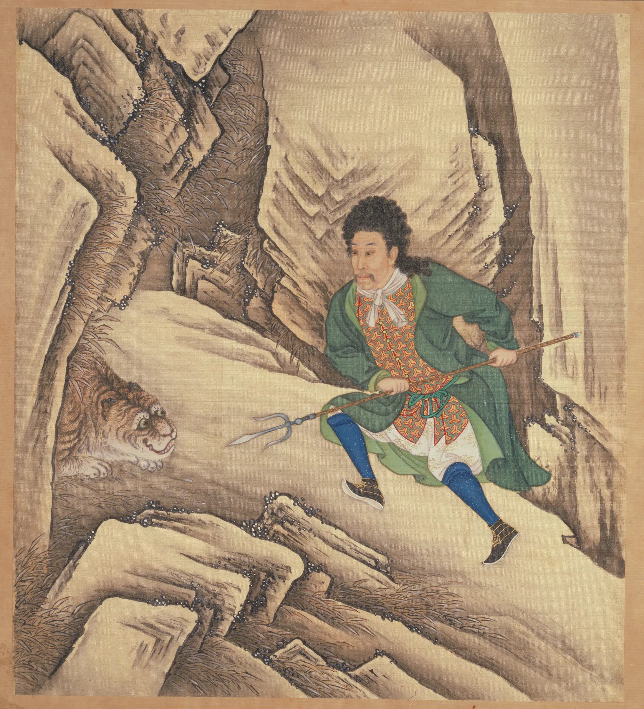 清代【爱新觉罗胤禛-清世宗雍正皇帝】《清人画胤禛行乐图像册（3开）》