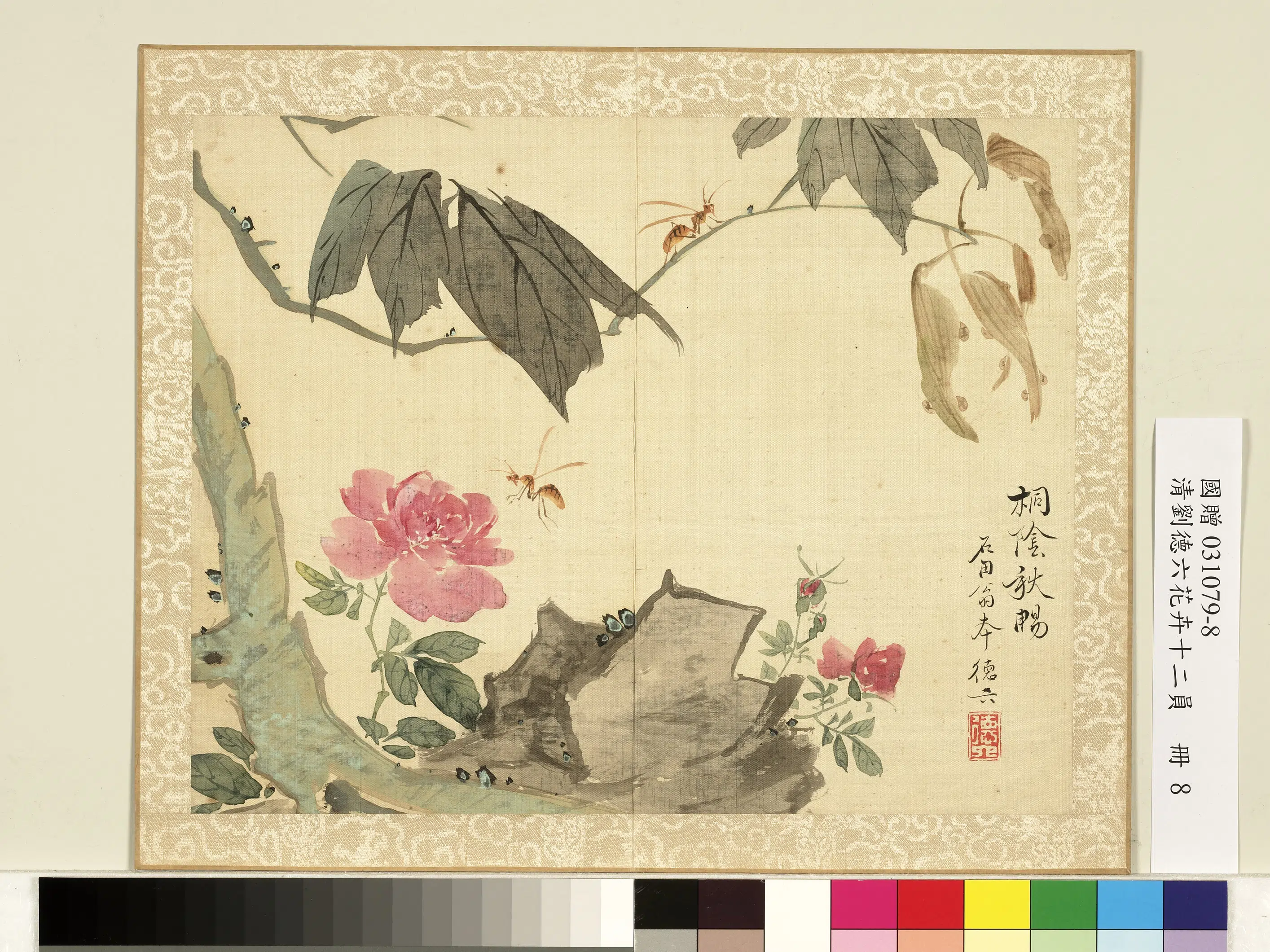 清代【刘德六】《花卉十二员册-桐阴秋畅》