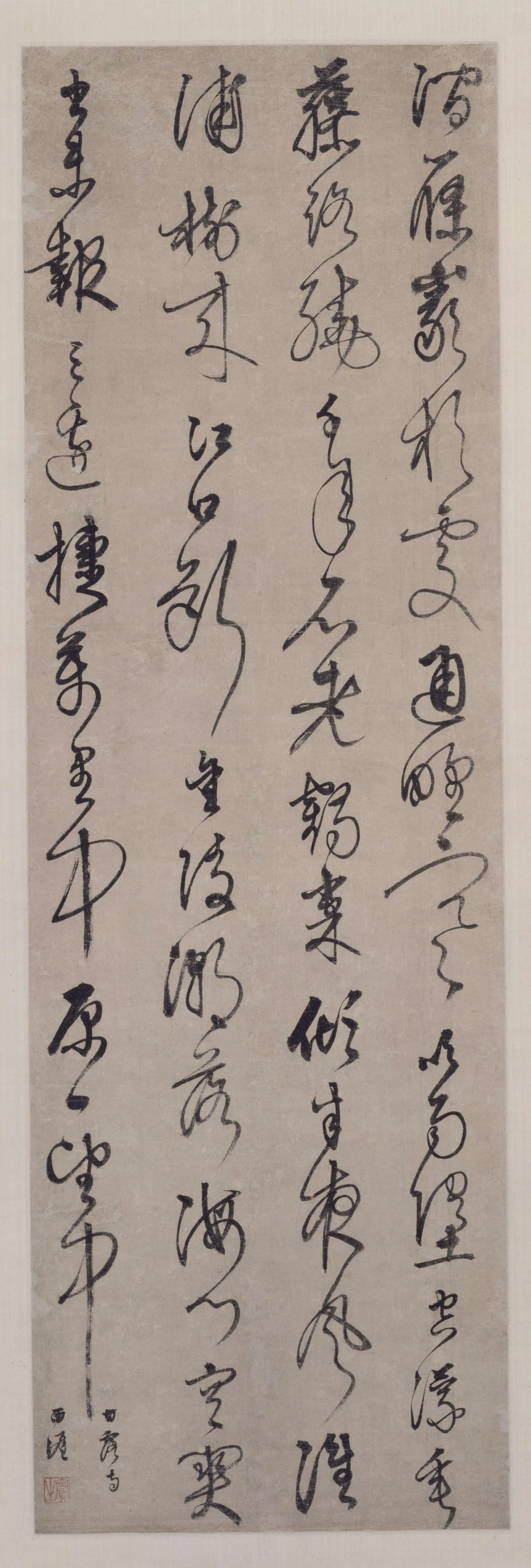 明朝【李东阳】《草书甘露寺诗轴》