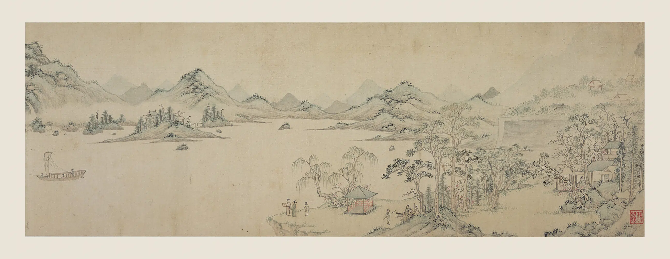 明朝【管稚圭】《潞河赠别图卷》