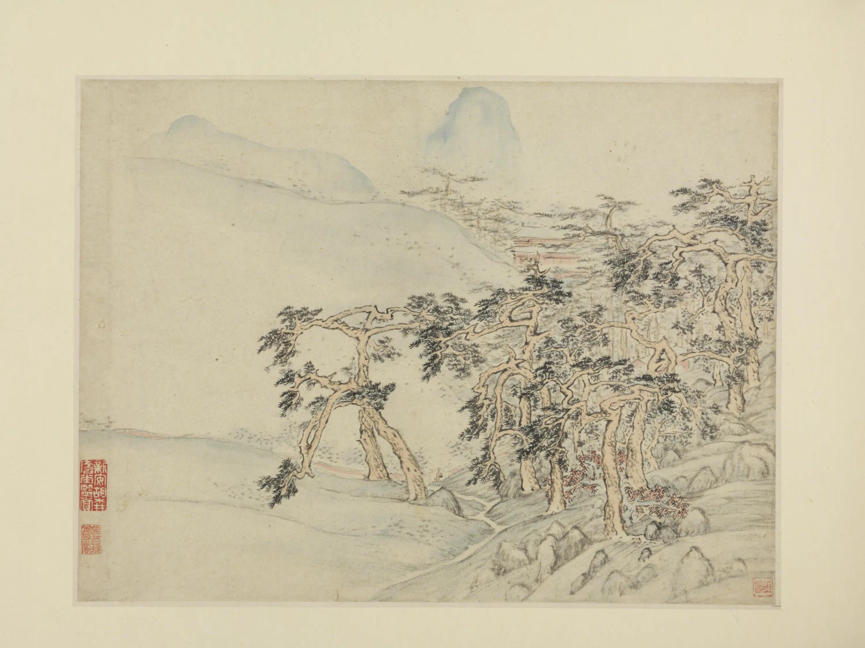清代【胡玉昆】《墨松寺页》