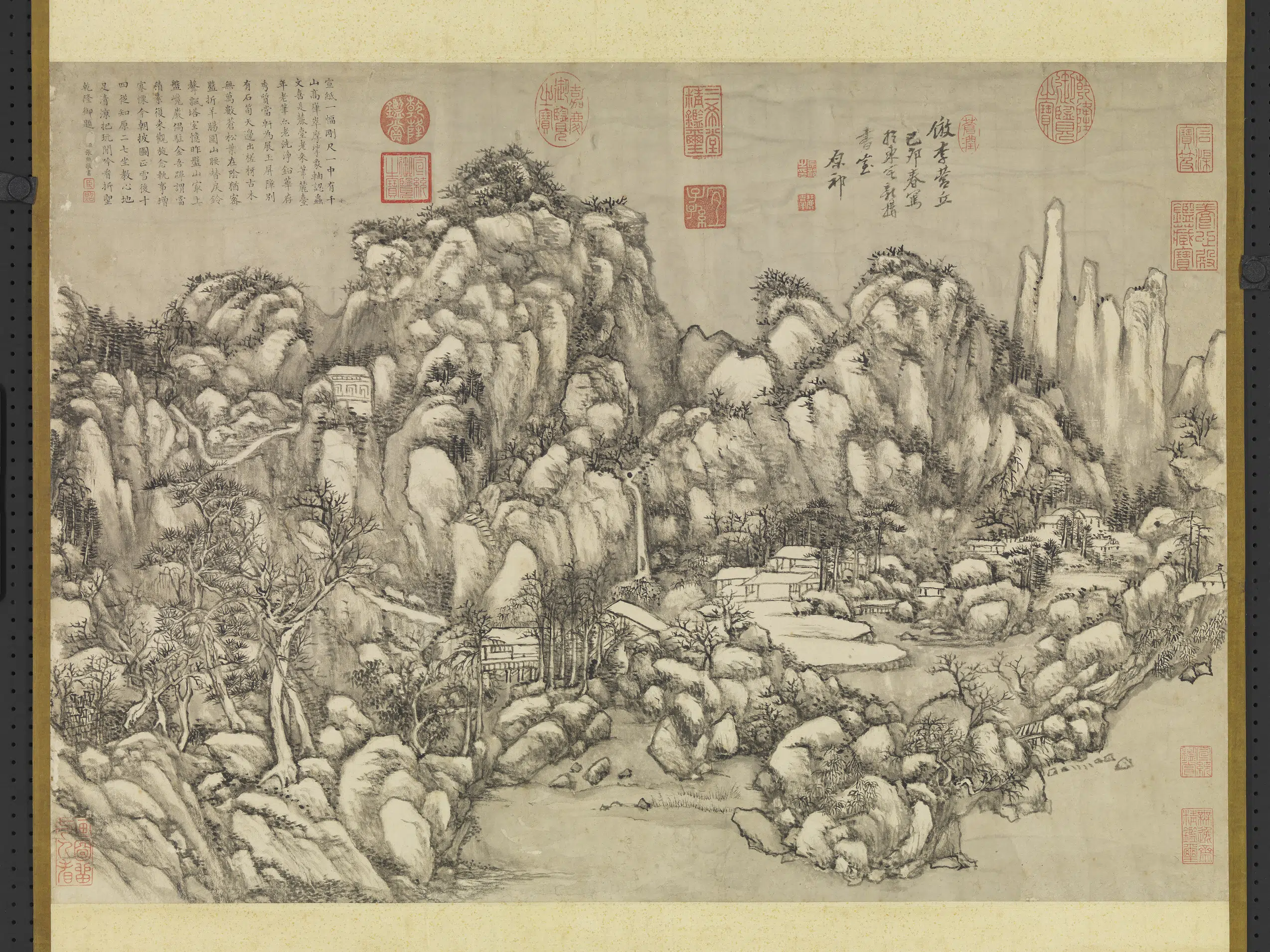 清代【王原祁】《仿李营丘笔意图轴》