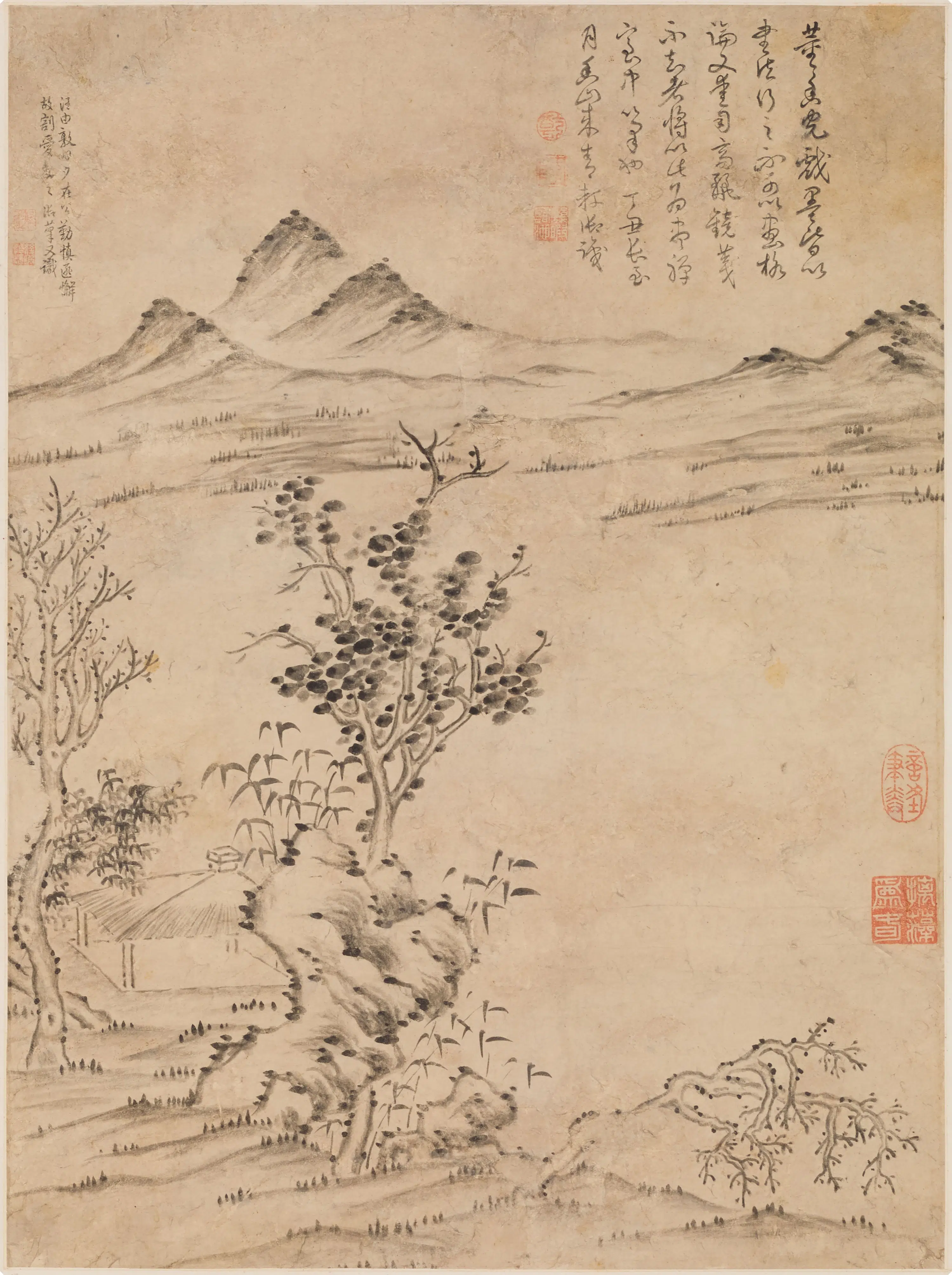 清代【爱新觉罗弘历-乾隆-清高宗】《仿董其昌山水图轴》