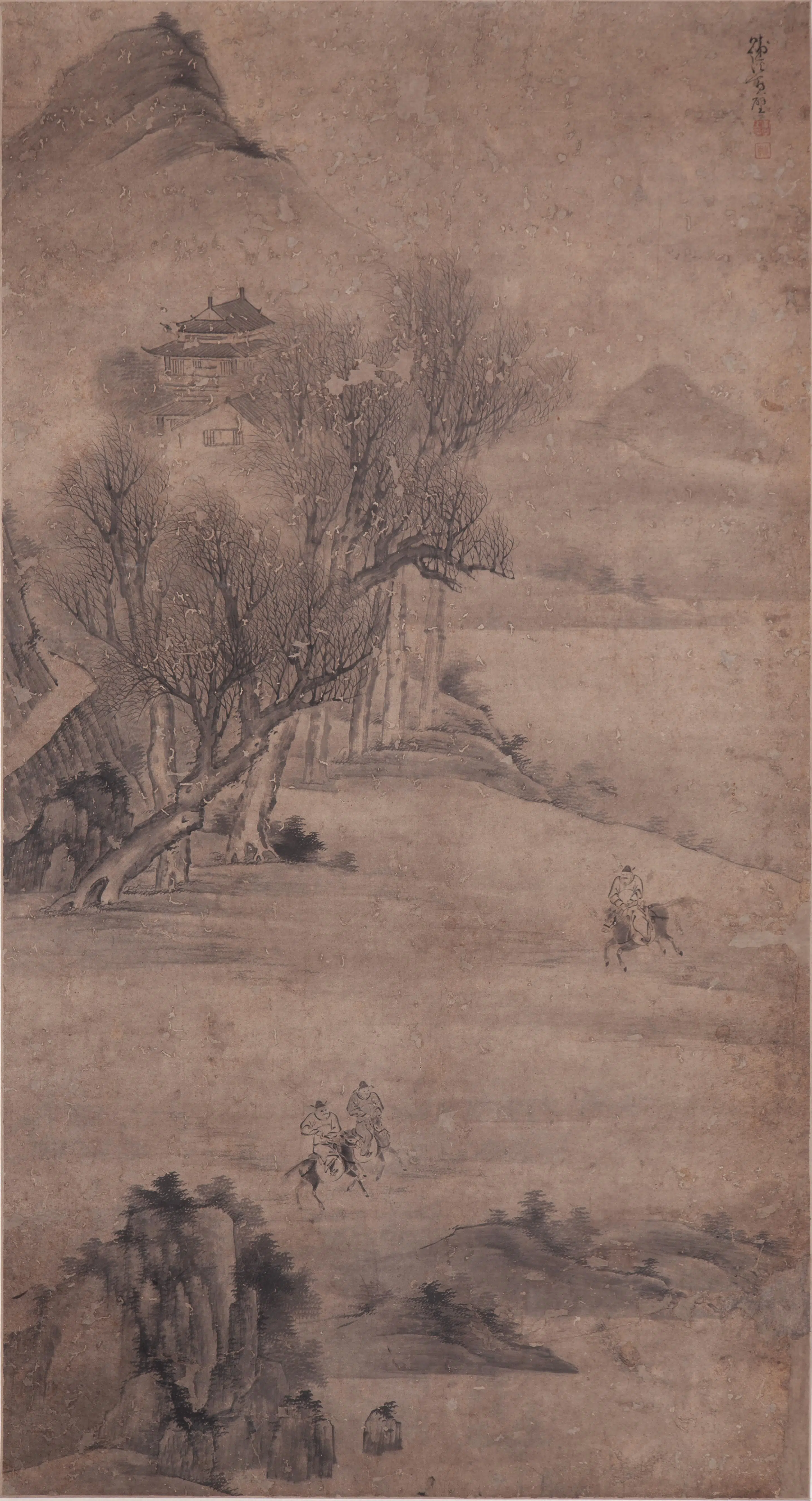 清代【黄璧】《春郊试马图》