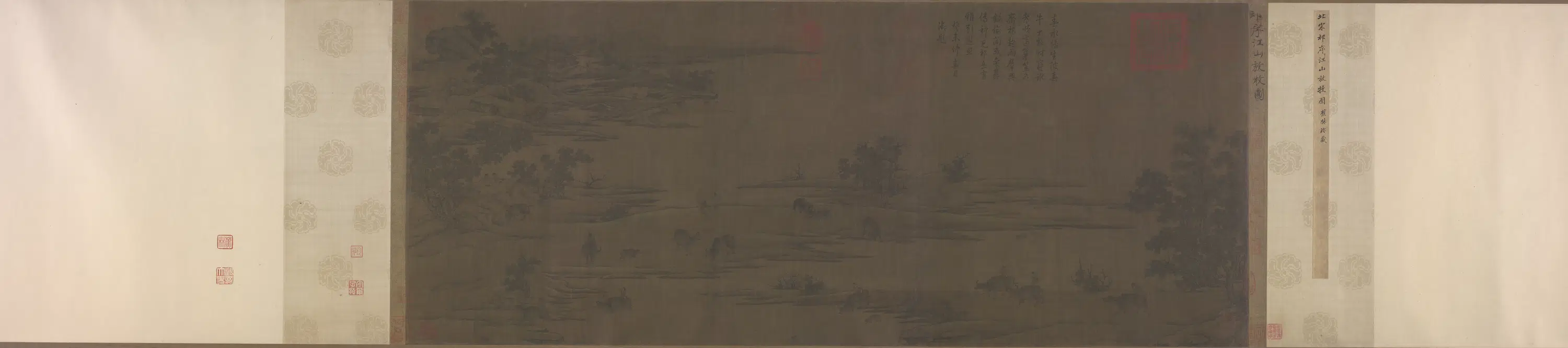 宋代【祁序】《江山放牧图卷》