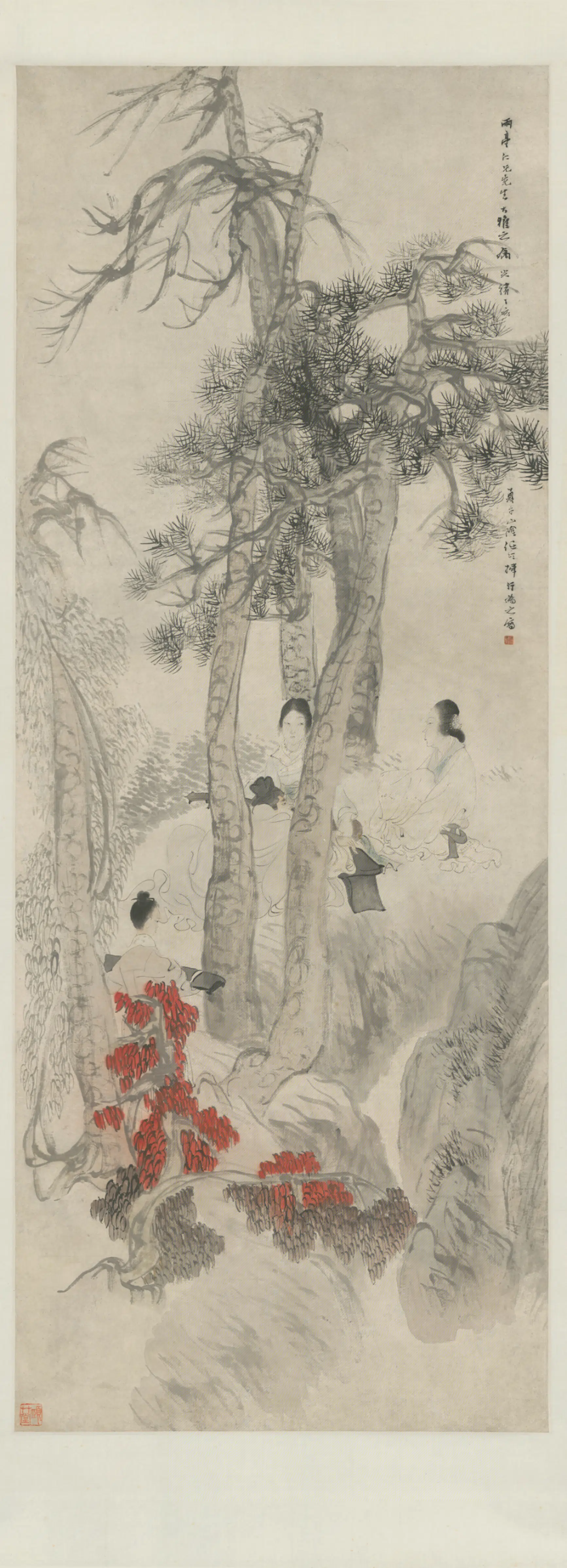 清代【任颐】《东山丝竹轴》