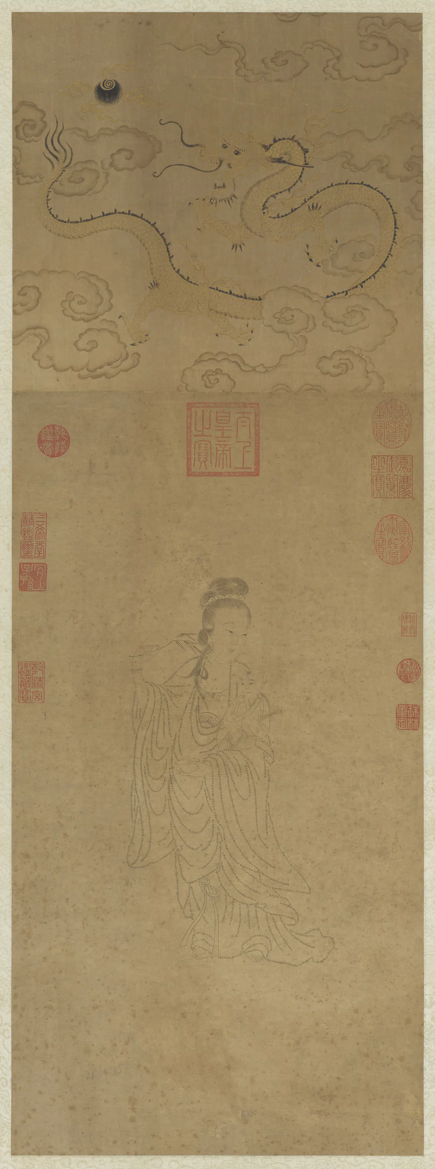 明朝《明人画观世音菩萨普门品经像图轴》