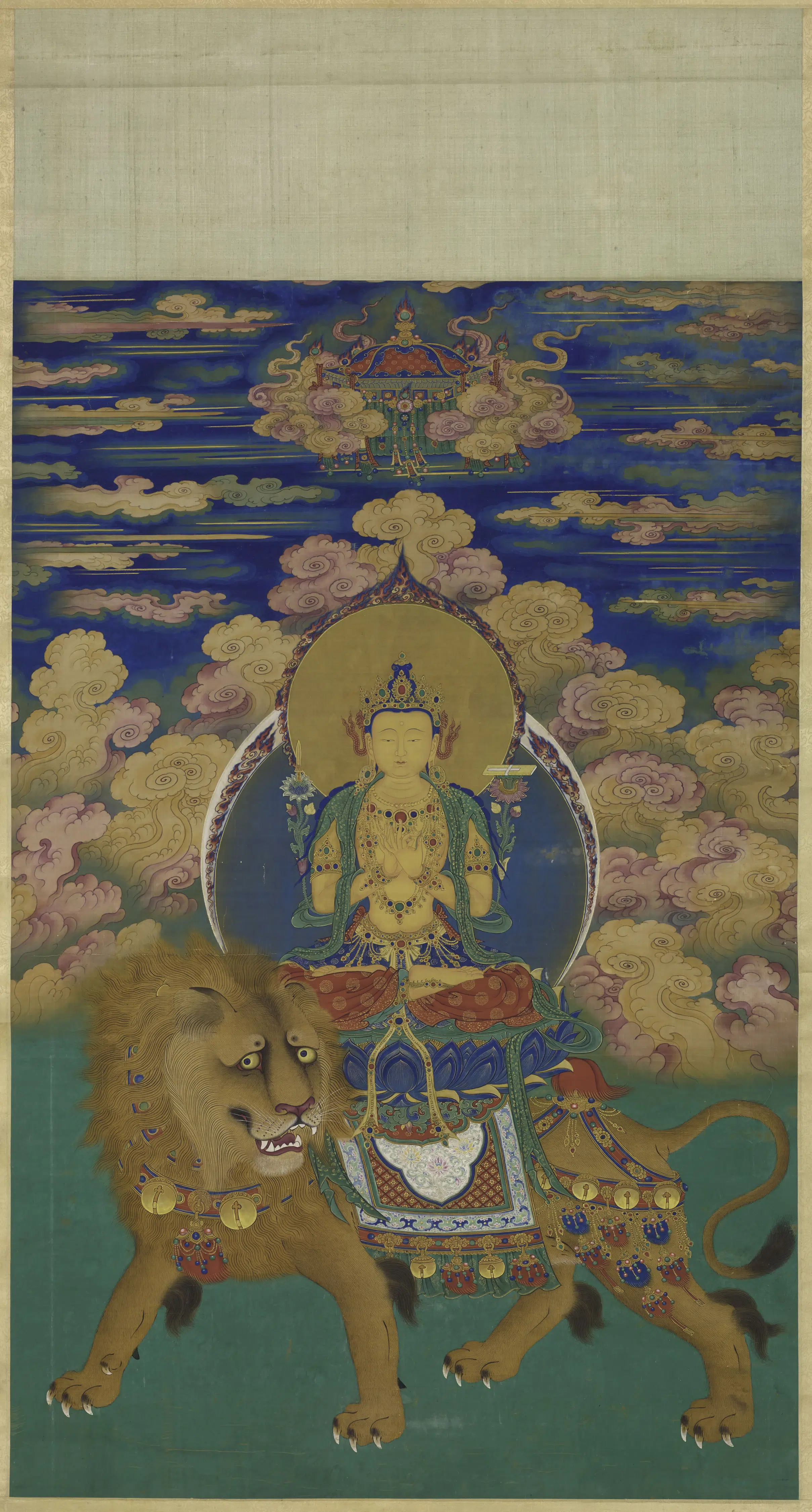清代【佚名】《文殊佛像轴》 第1张