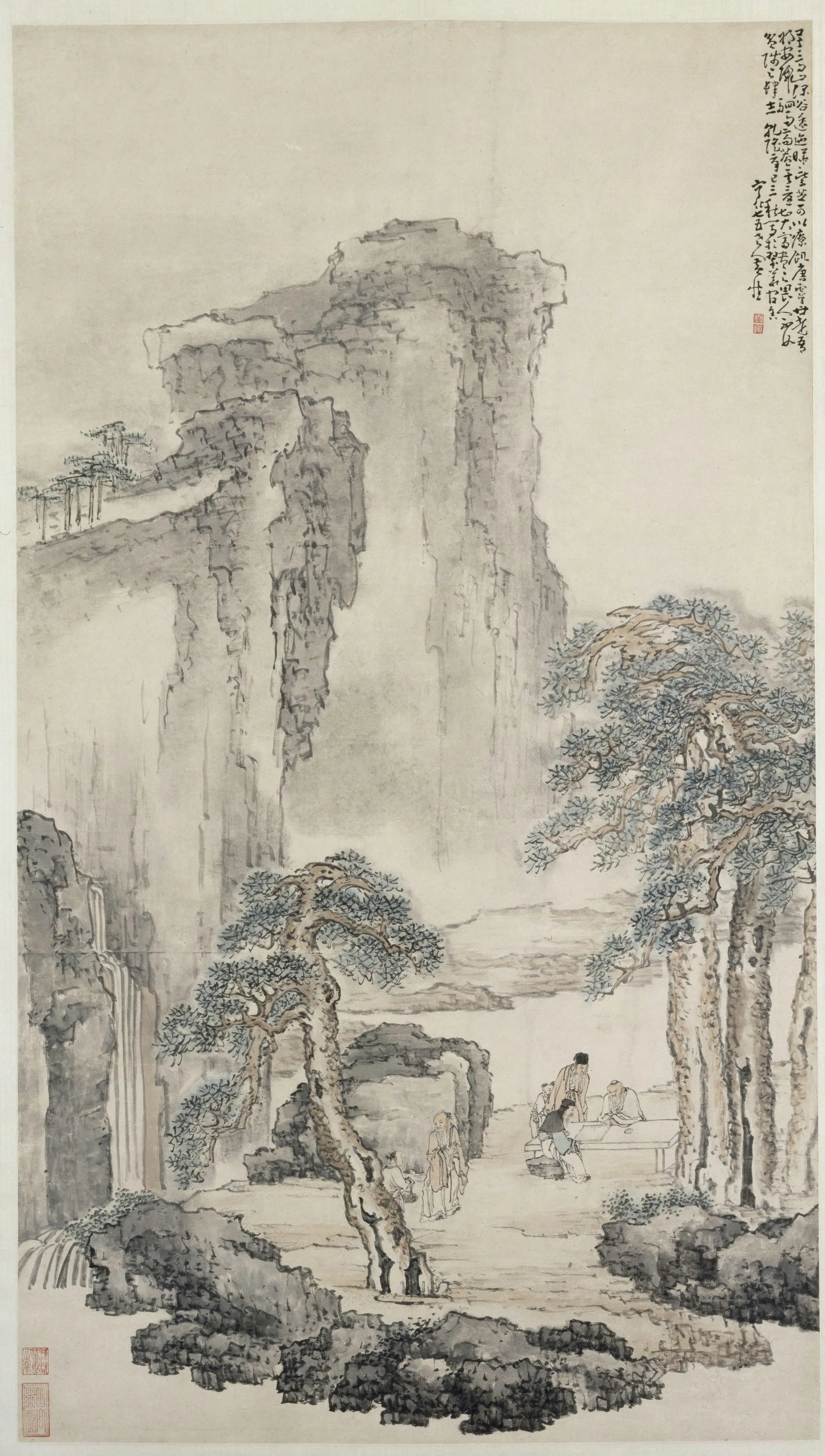 清代【黄慎】《商山四皓图轴》