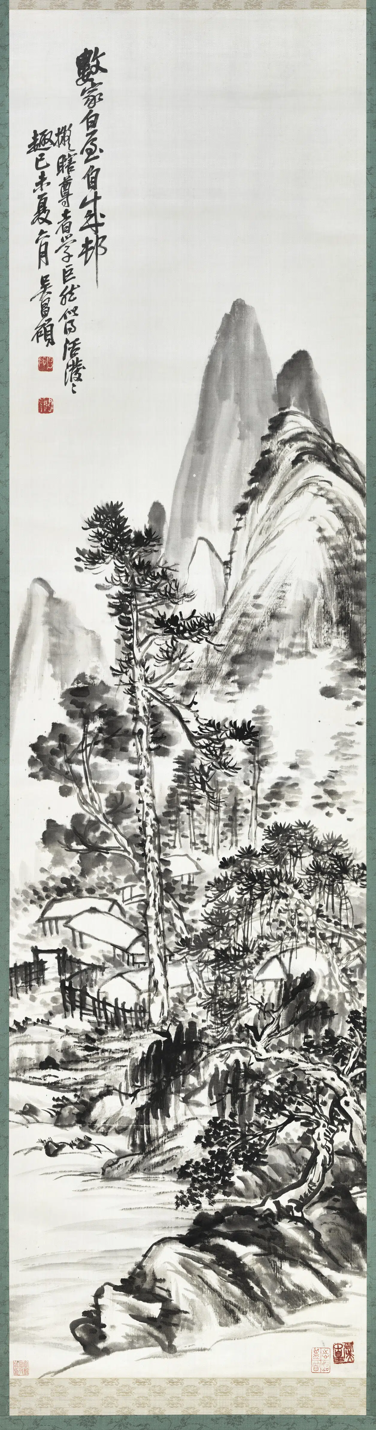 清代【吴昌硕】《山水图轴》