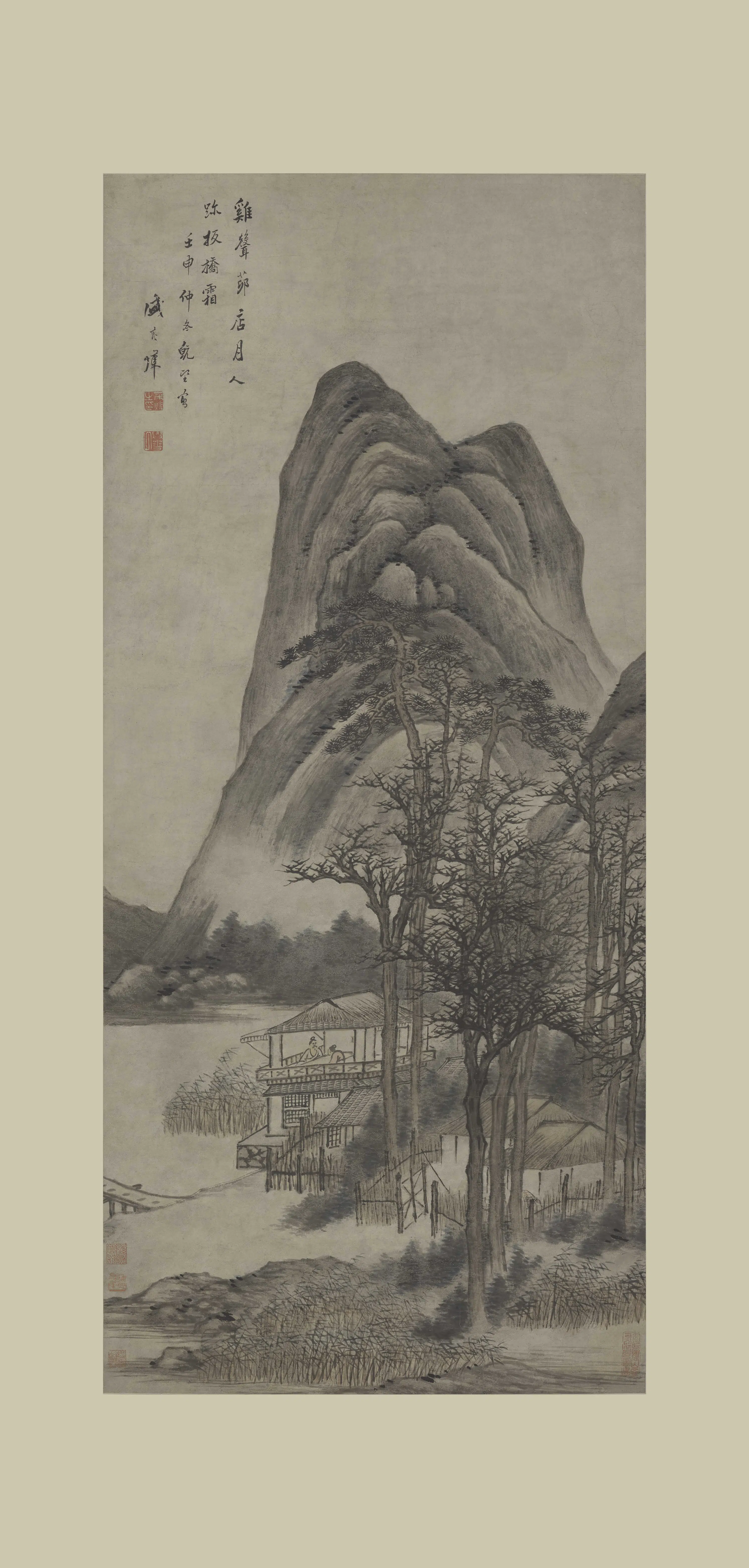 明朝【盛茂烨】《温飞卿诗意图轴》