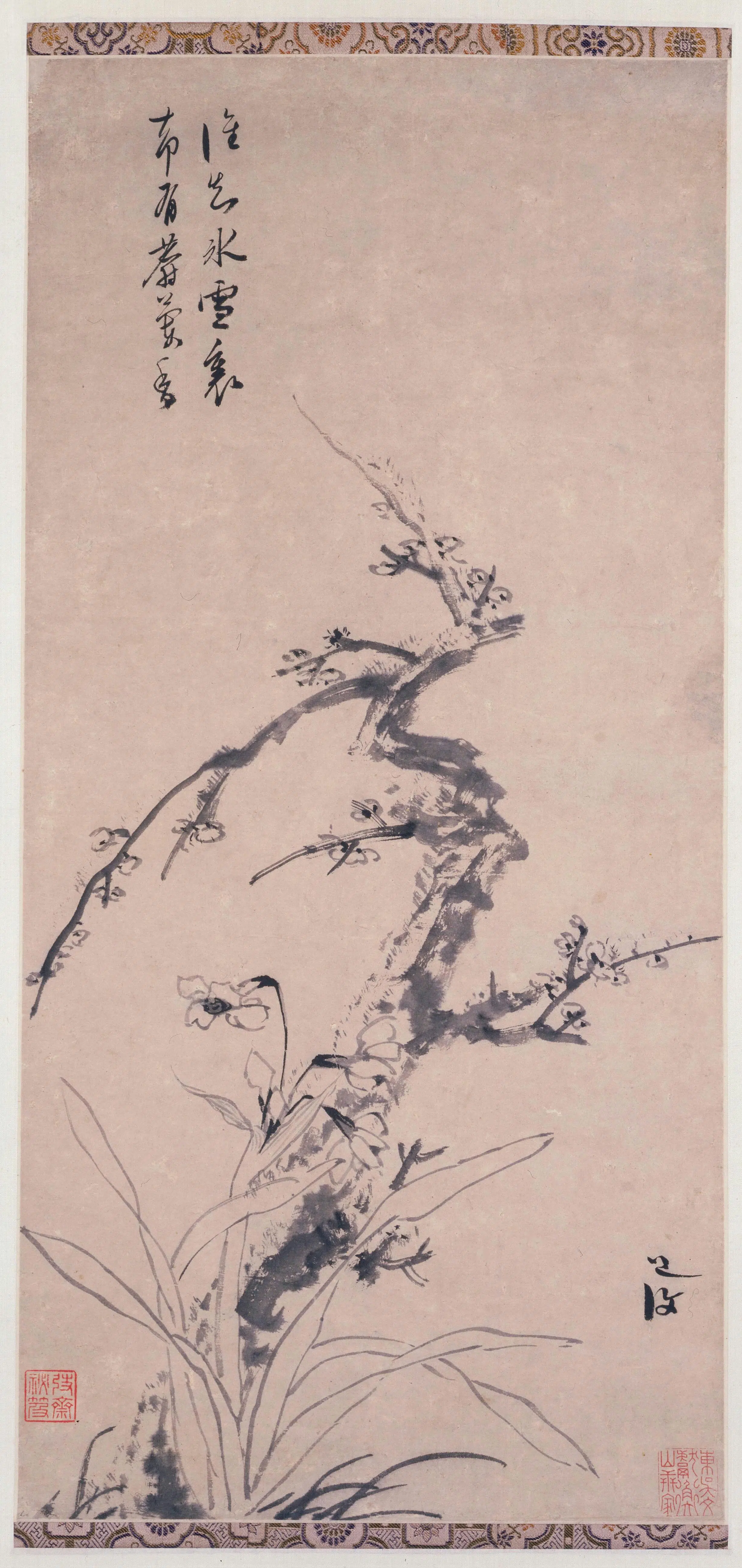 明朝【陈淳（道复）-可能重复】《陈道复梅花水仙图轴》