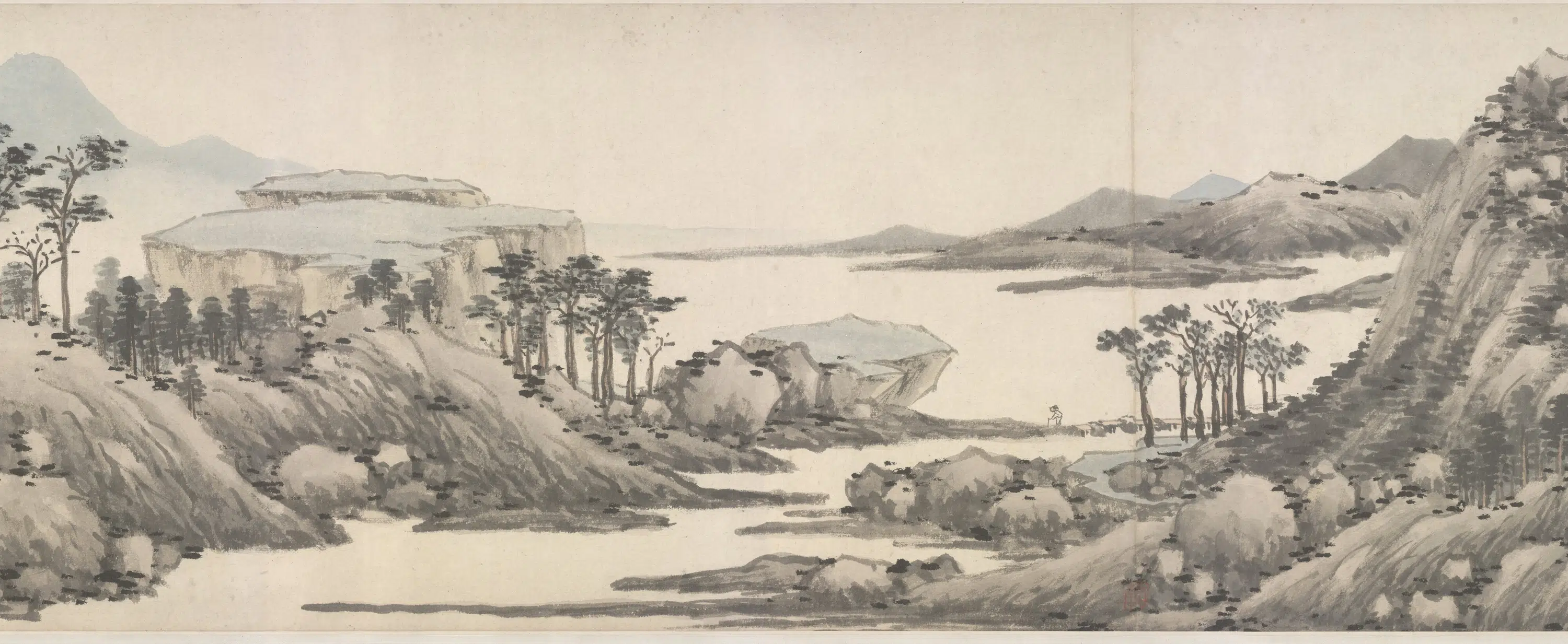 明代【沈周】《仿黄公望富春山居图卷》 第8张 明代【沈周】《仿黄公望富春山居图卷》 第8张