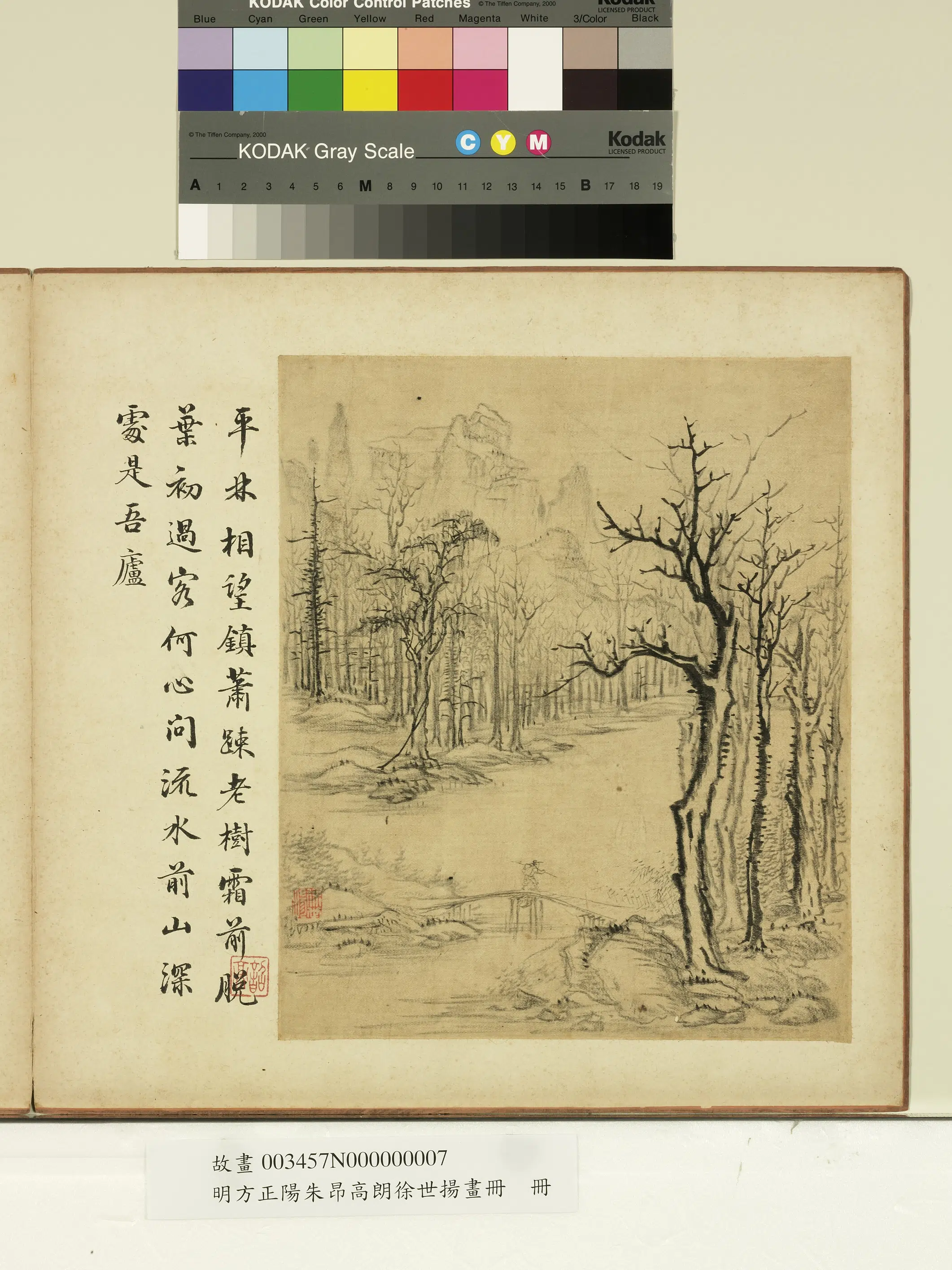 明朝【徐世扬】《方正阳朱昂高朗画册-萧疎老树》 第1张