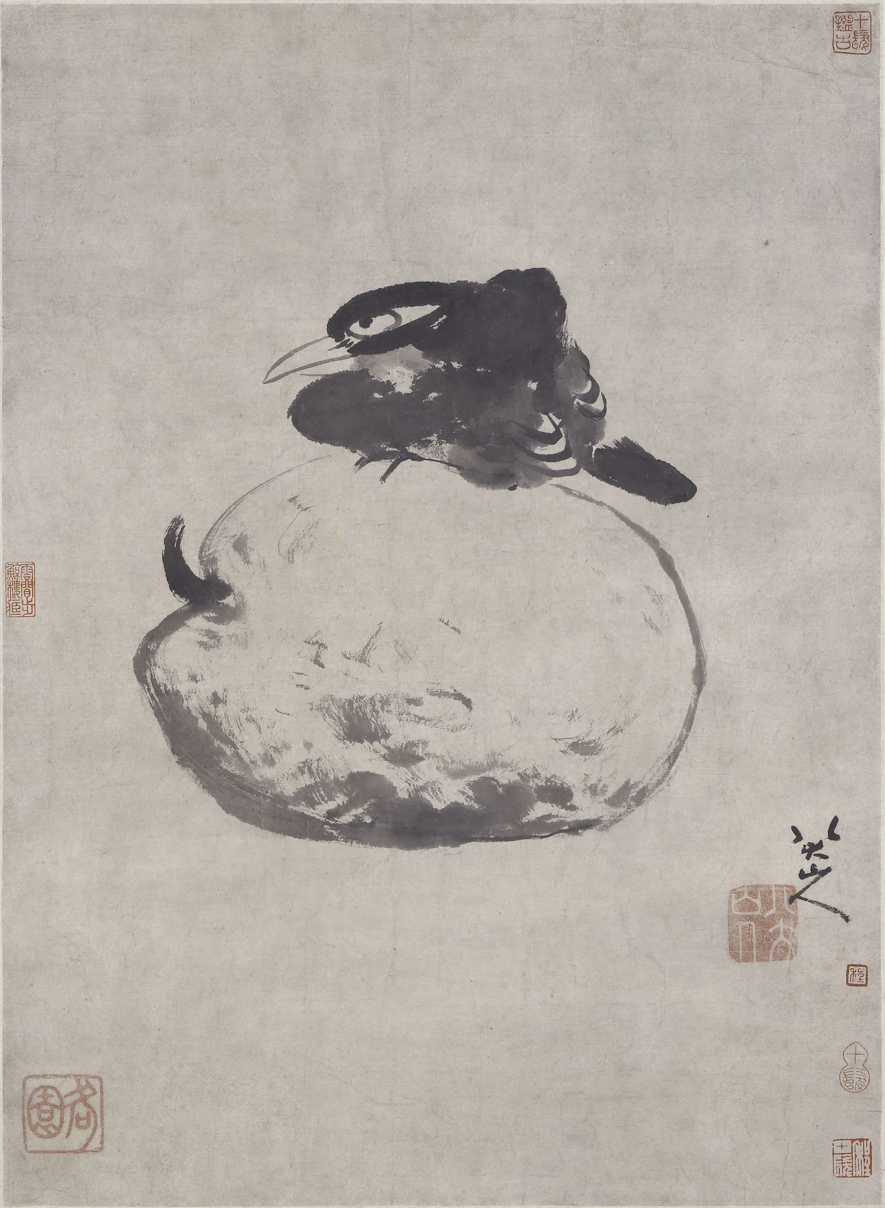 清代【朱耷】《瓜鸟图轴》 第1张 清代【朱耷】《瓜鸟图轴》 第1张