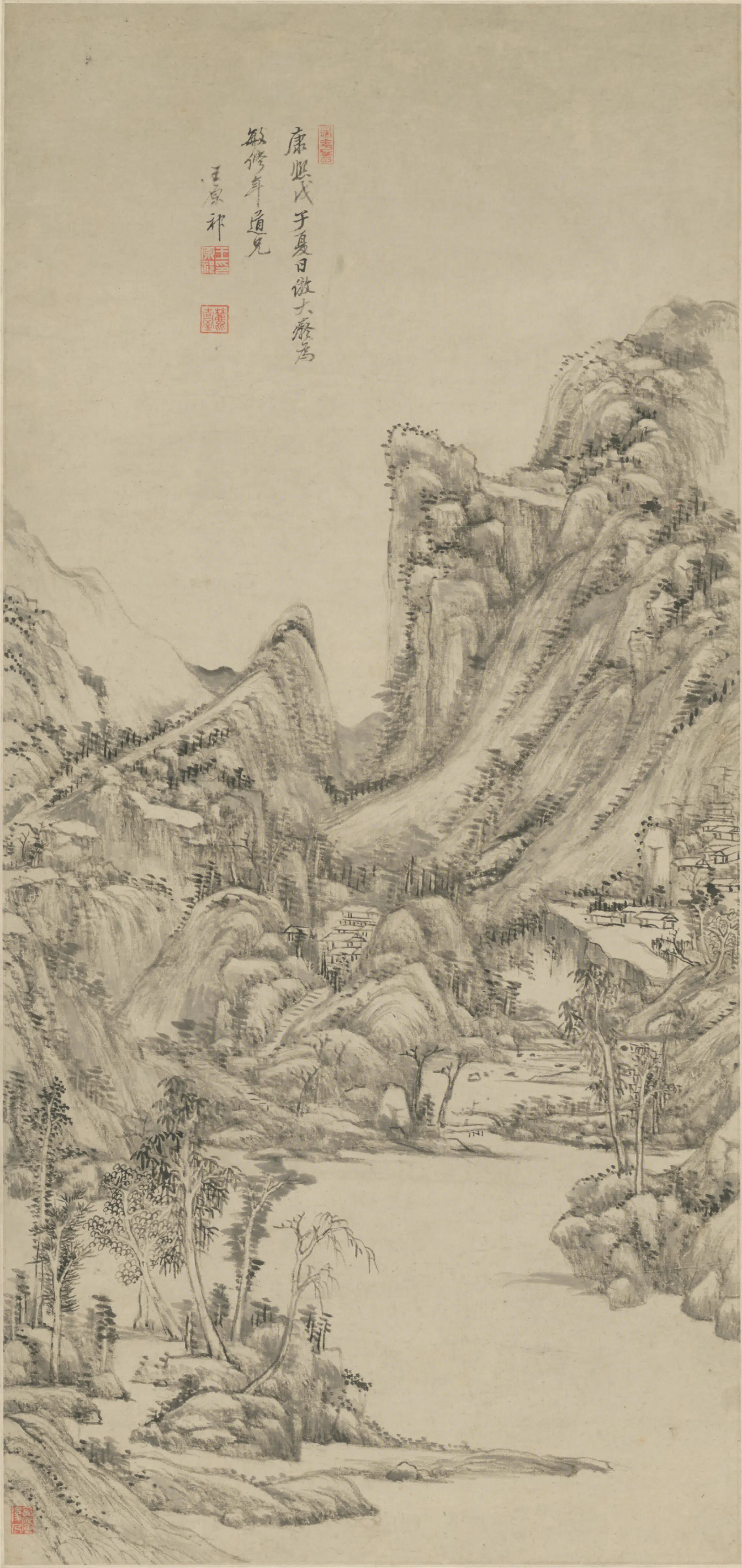 清代【王原祁】《山水图轴》