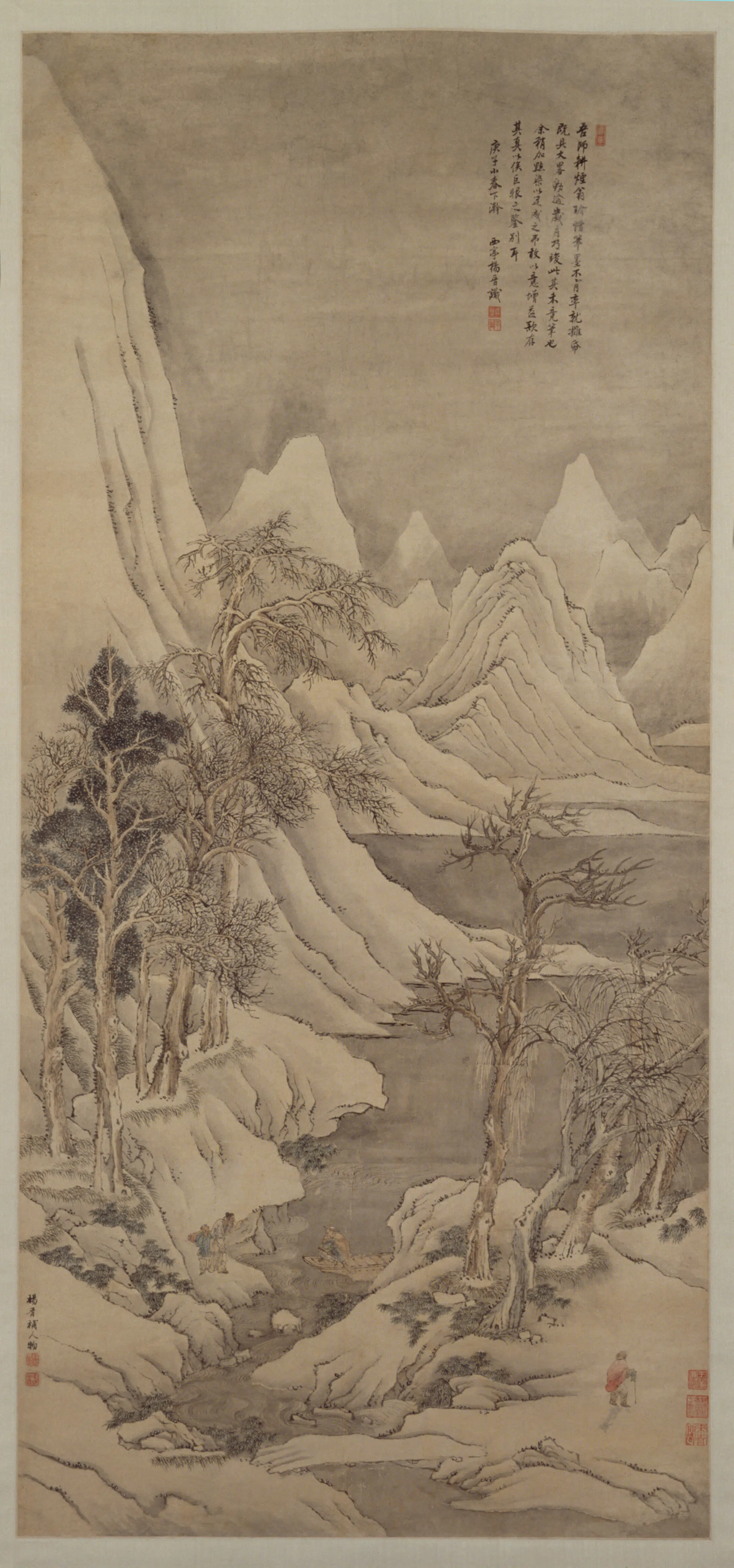清代【杨晋】《王翚合作山水图轴》