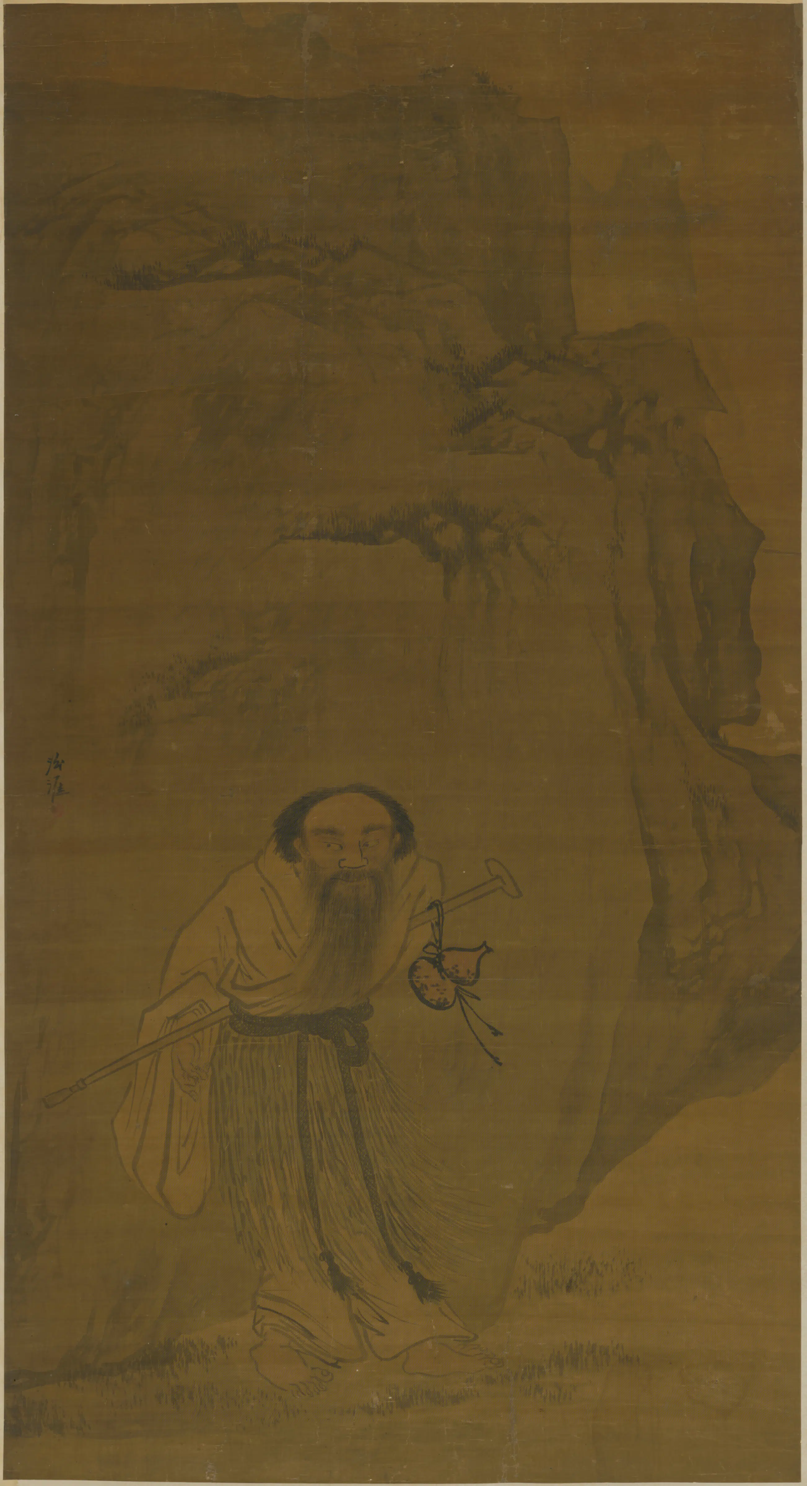 明朝【郭将军郭汾涯】《仙人图轴》