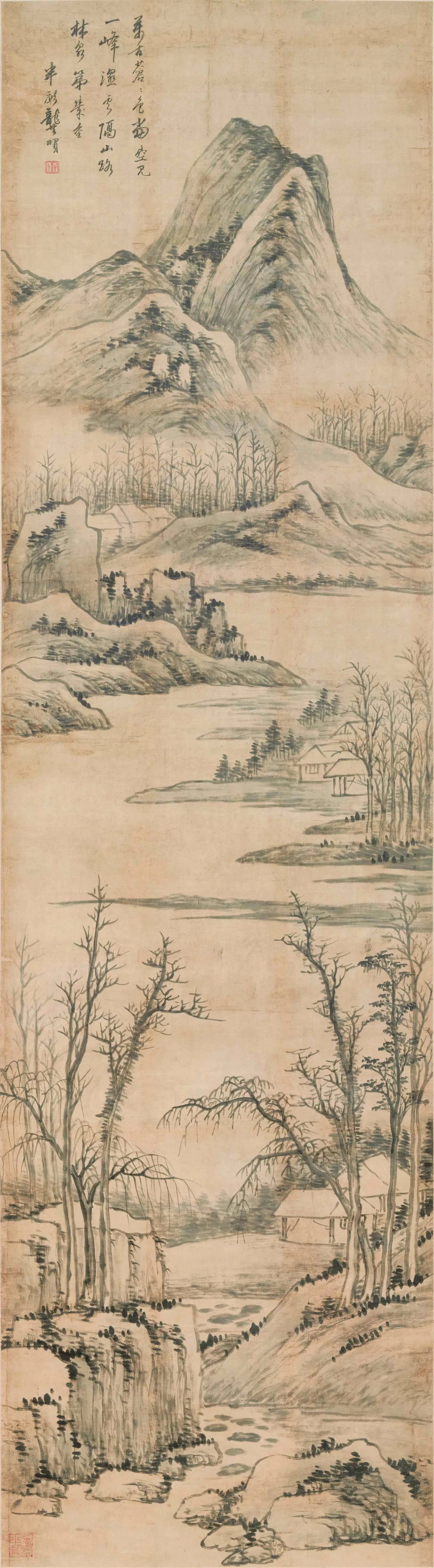 清代【龚贤】《林泉一峰图轴》