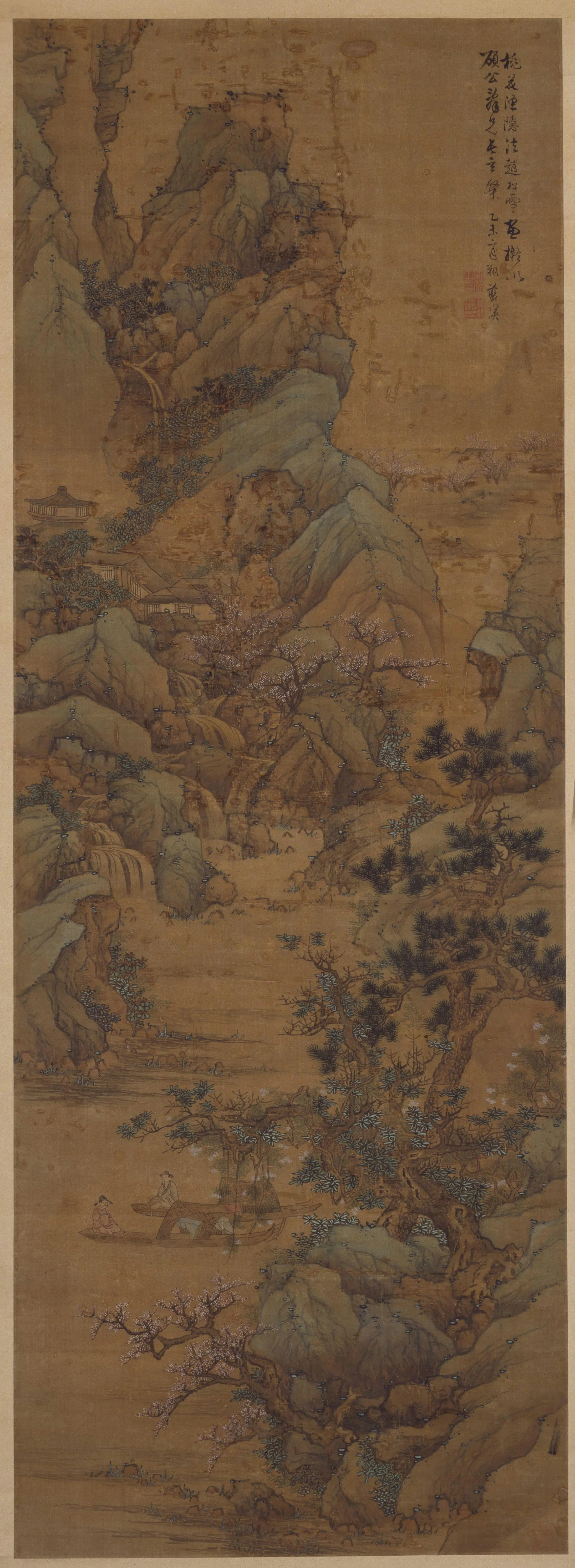 清代【蓝瑛】《桃花渔隐图轴》 第1张