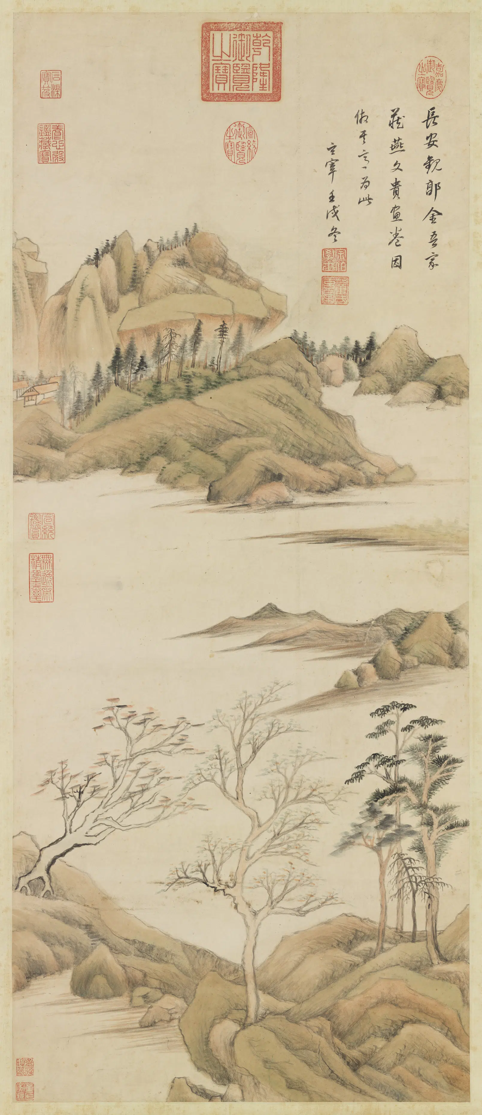 明代【董其昌】《仿燕文贵笔意图轴》