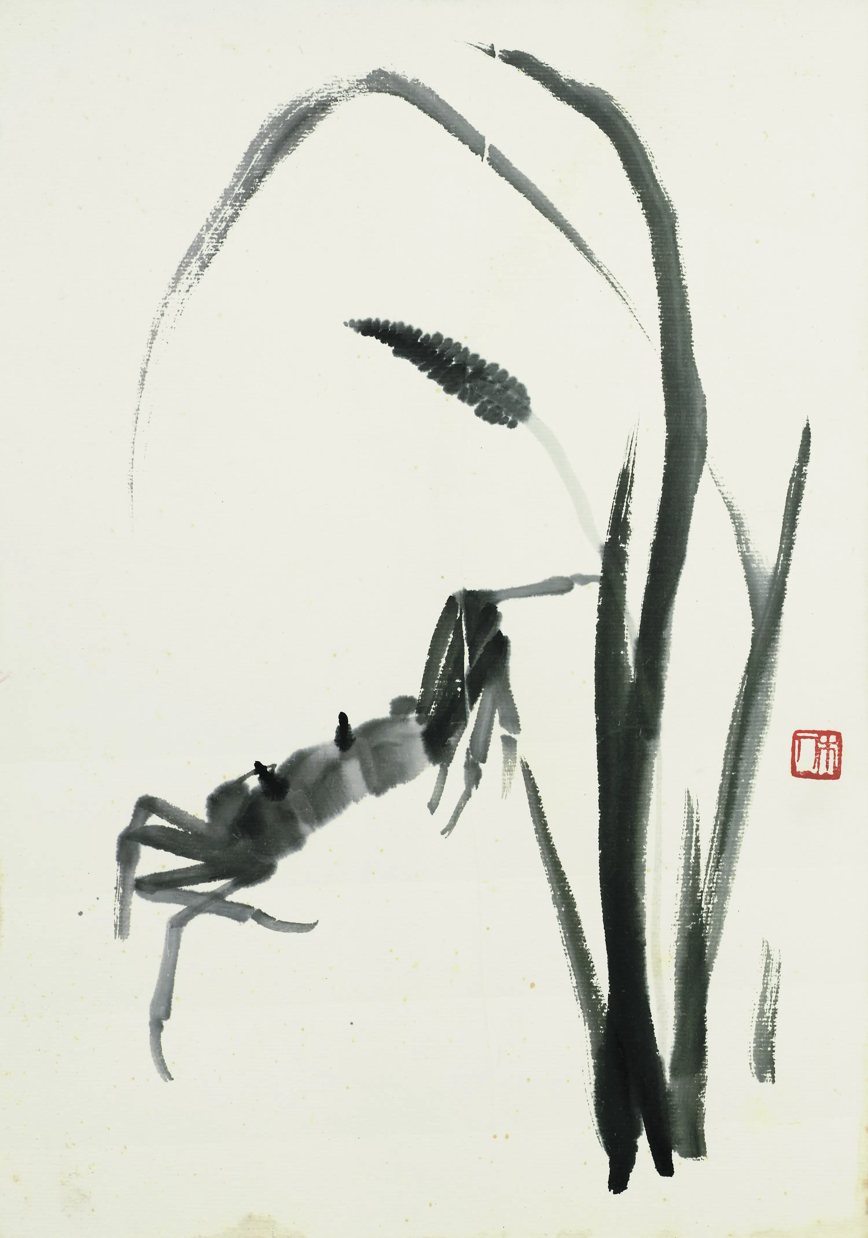近现代【齐白石】《芦苇螃蟹-1》