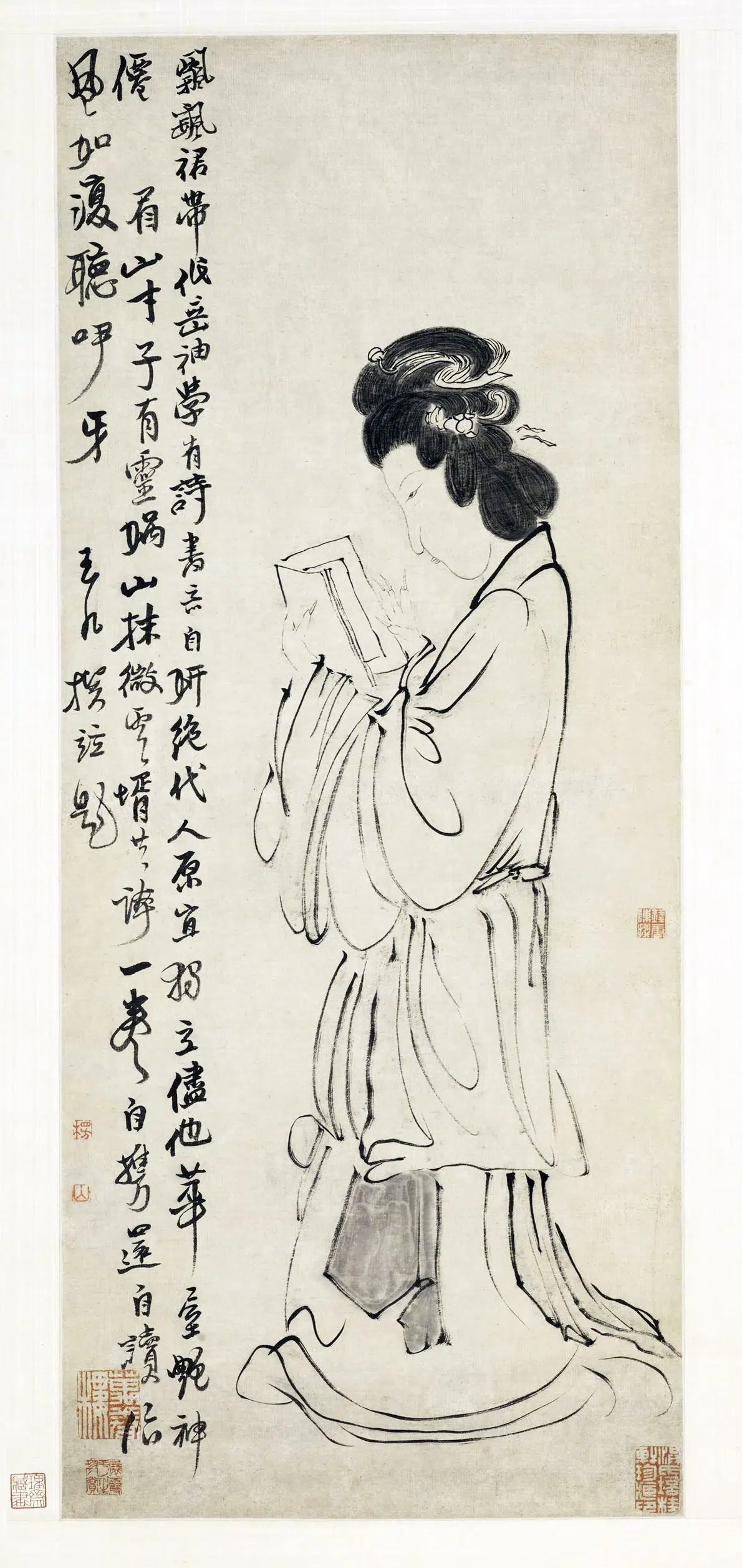 清代【陈撰】《苏小妹像轴》