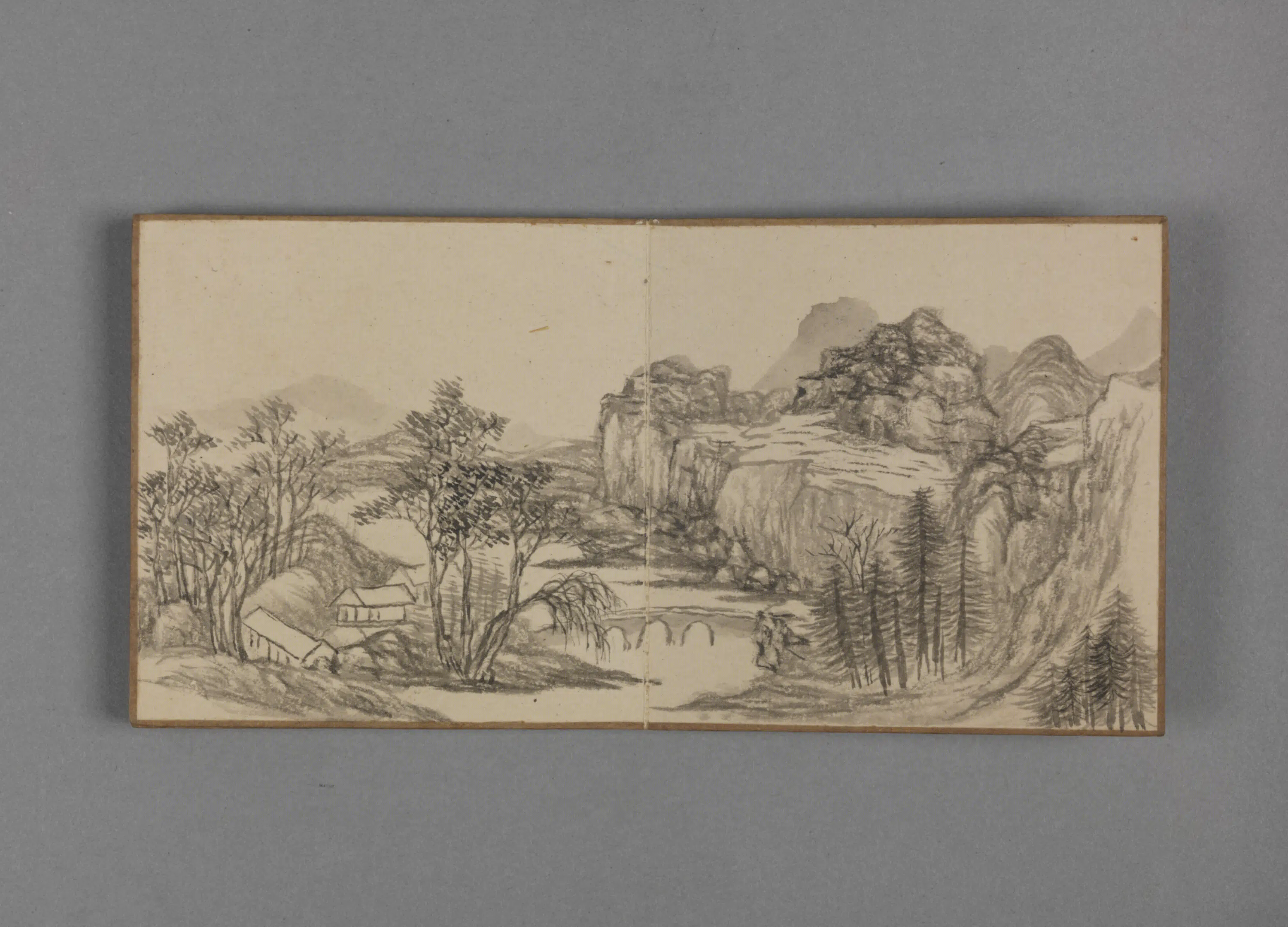 清代【董邦达】《山水册-2（12开）》 第9张