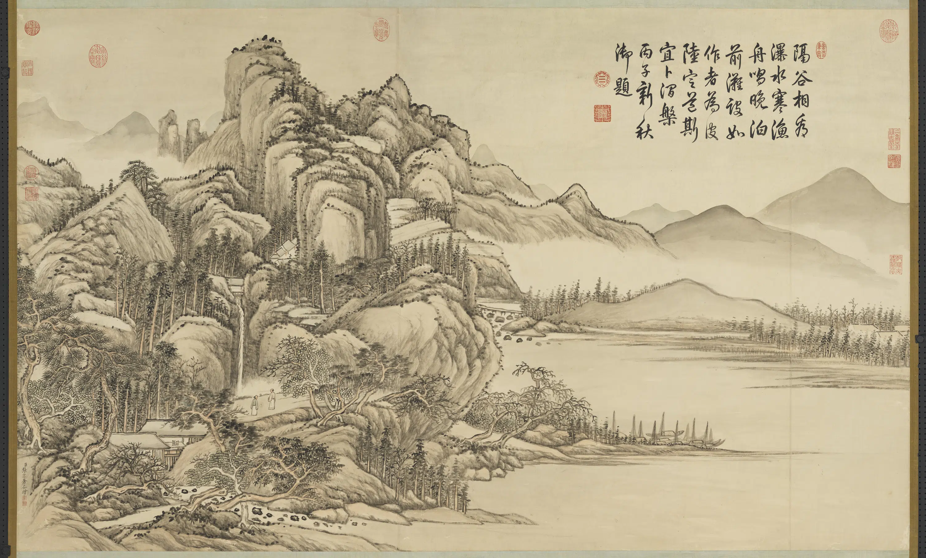 清代【张宗苍】《画寒滩渔泊图轴》 第1张 清代【张宗苍】《画寒滩渔泊图轴》 第1张