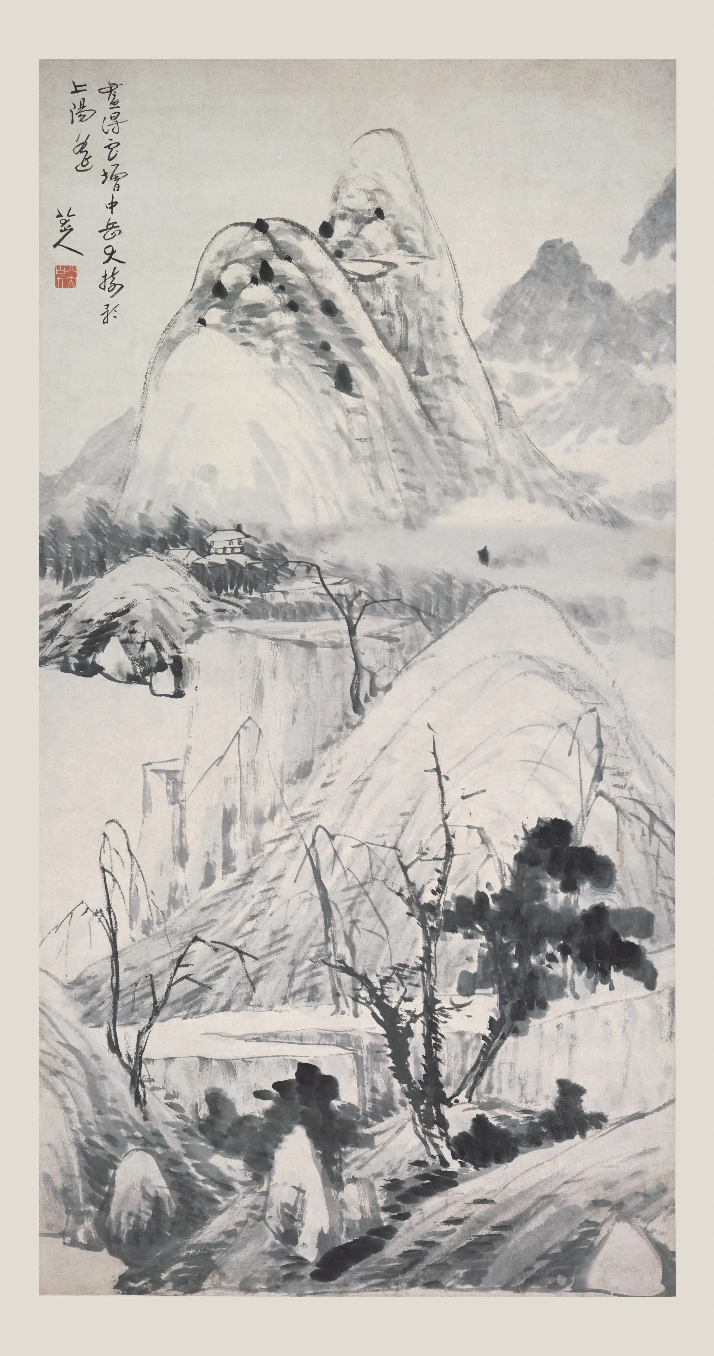 清代【朱耷】《中岳大树图轴》