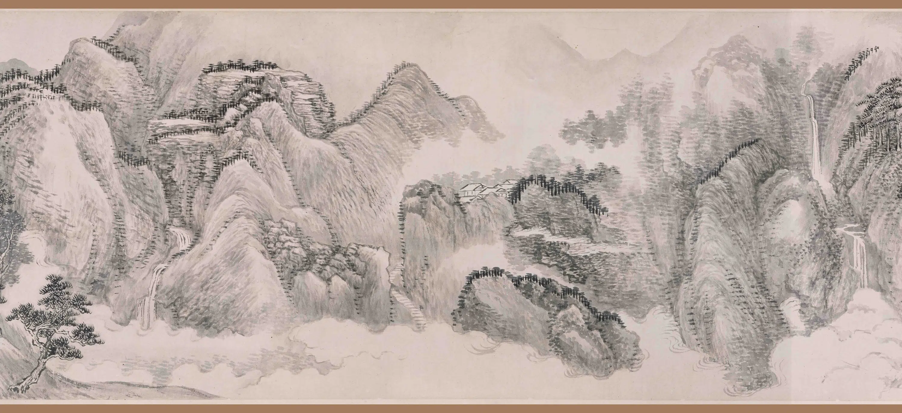 清代【王翚】《仿江贯道溪山深秀图卷》 第3张 清代【王翚】《仿江贯道溪山深秀图卷》 第3张