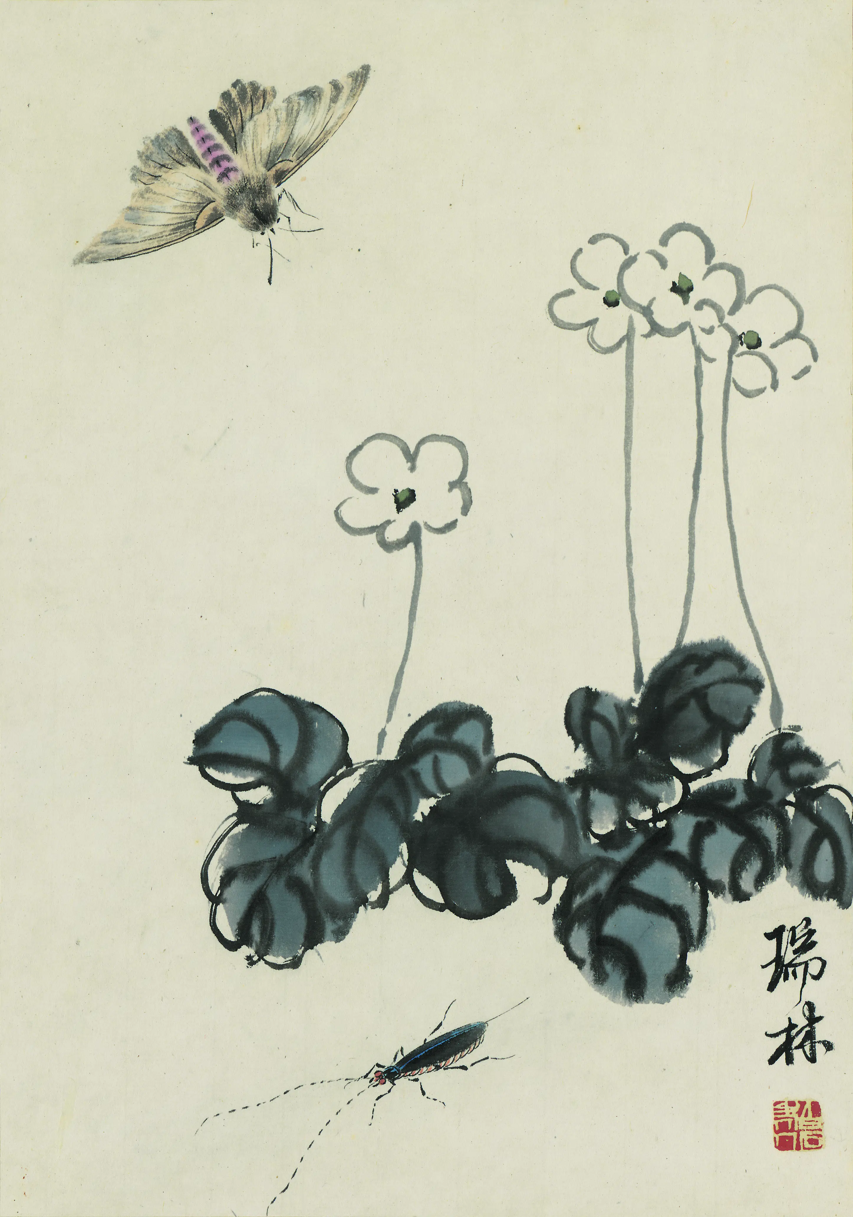 近现代【齐白石】《花卉虫草图册二十开》 第18张