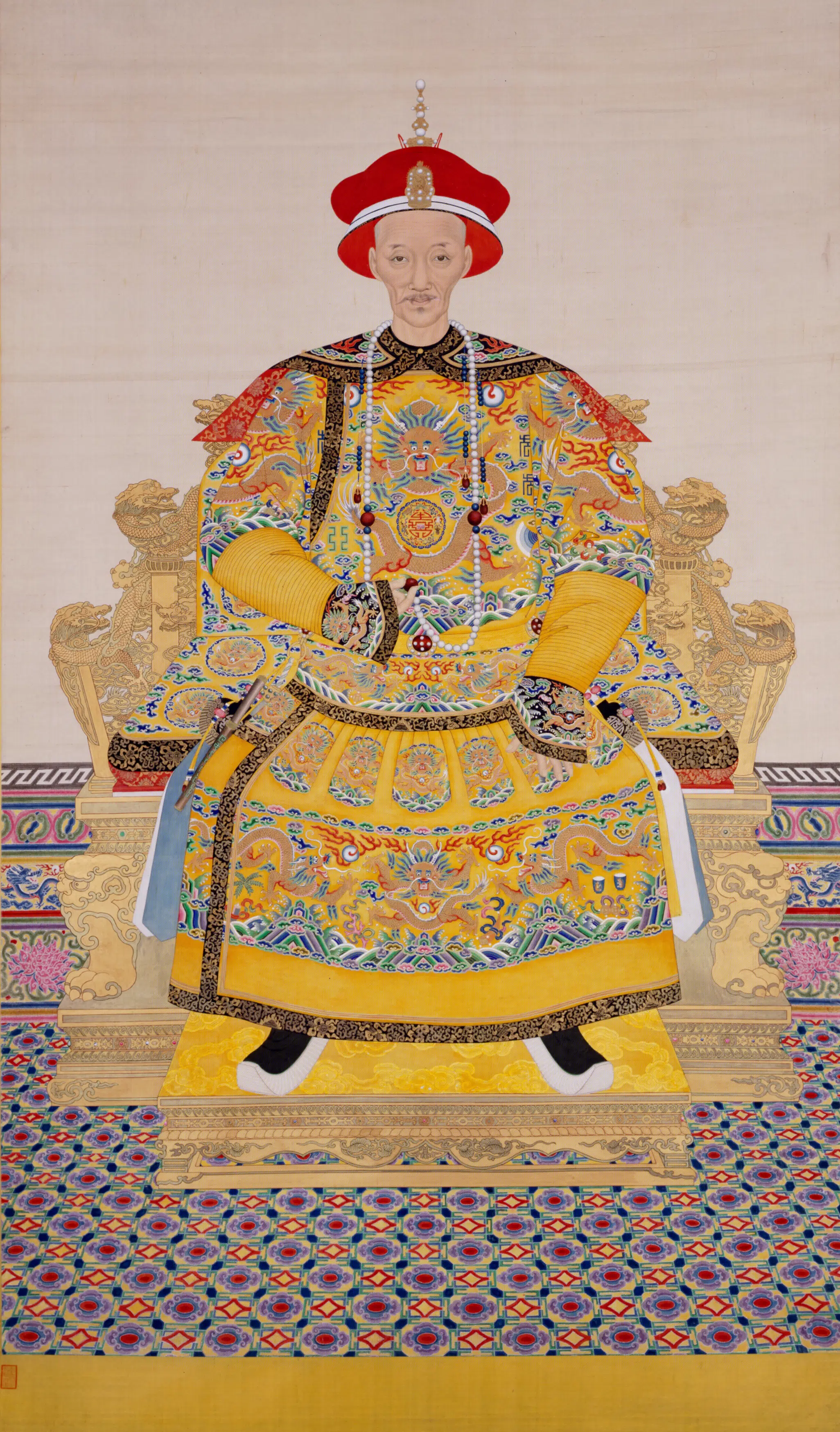 清代【爱新觉罗·旻（绵）宁-道光】《清人画旻宁朝服像轴》