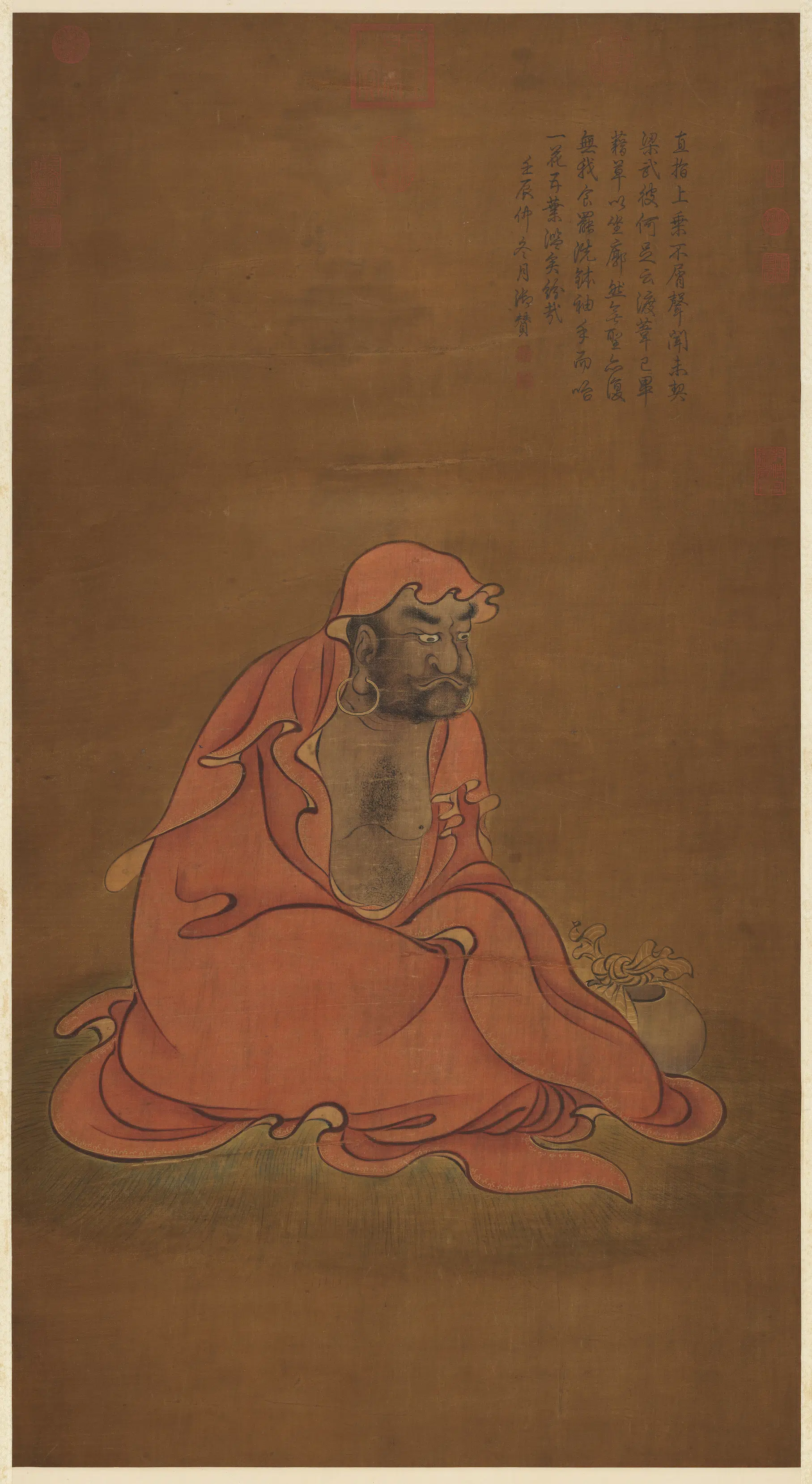 宋代《宋人画达摩像图轴》