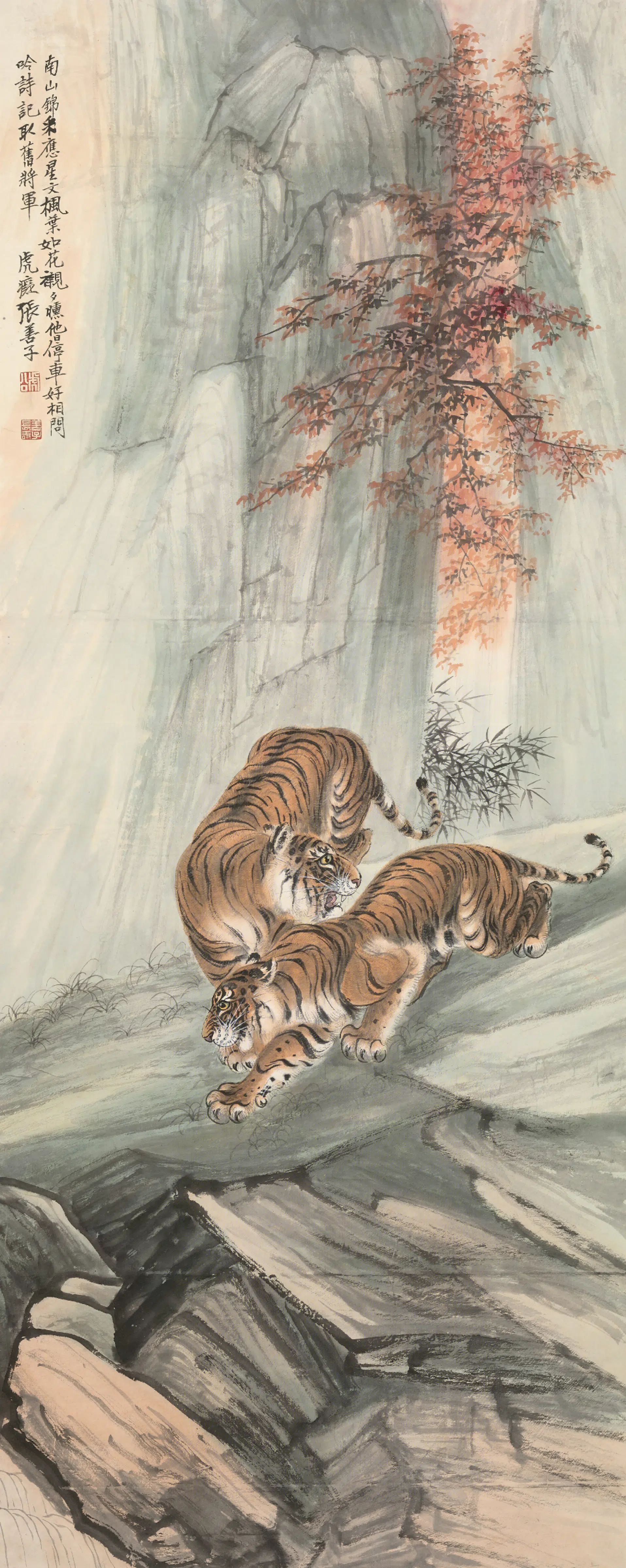 近现代【张泽】《画虎轴-2》