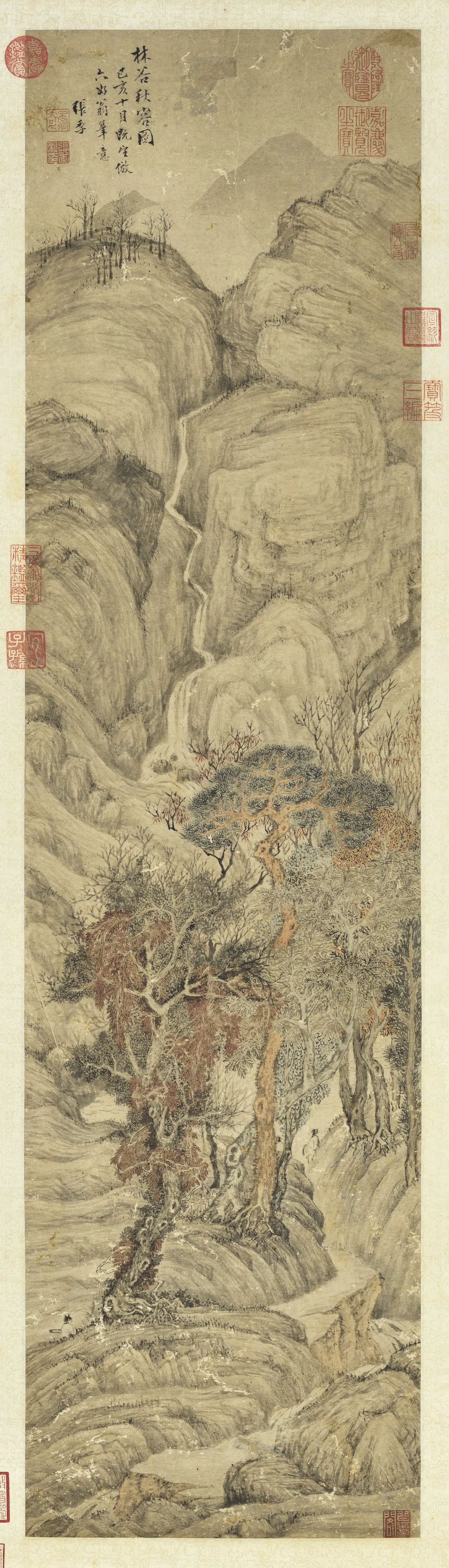 明朝【张季】《林谷秋容图轴》