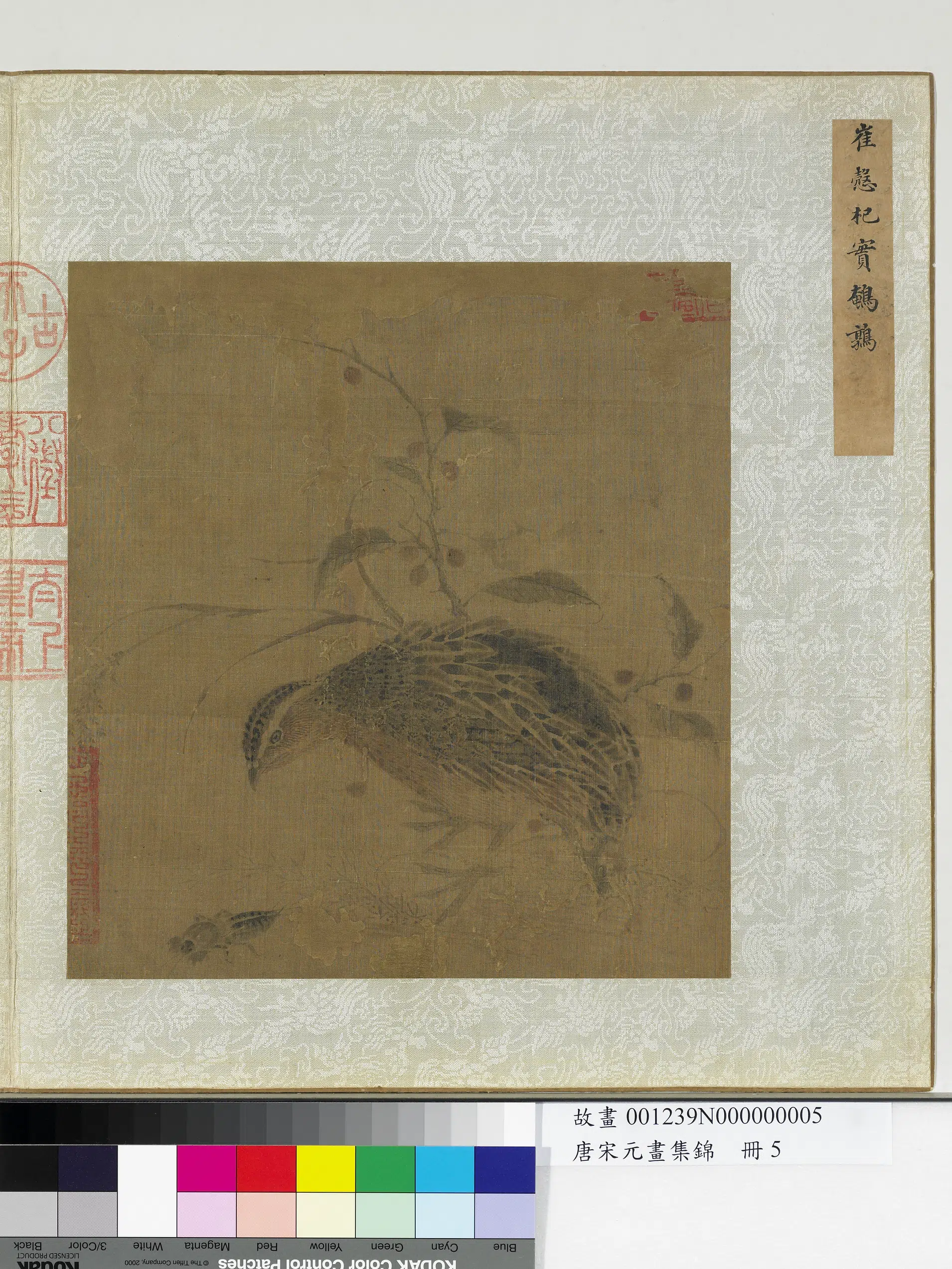 北宋【崔悫】《唐宋元画集锦册-杞实鹌鹑》