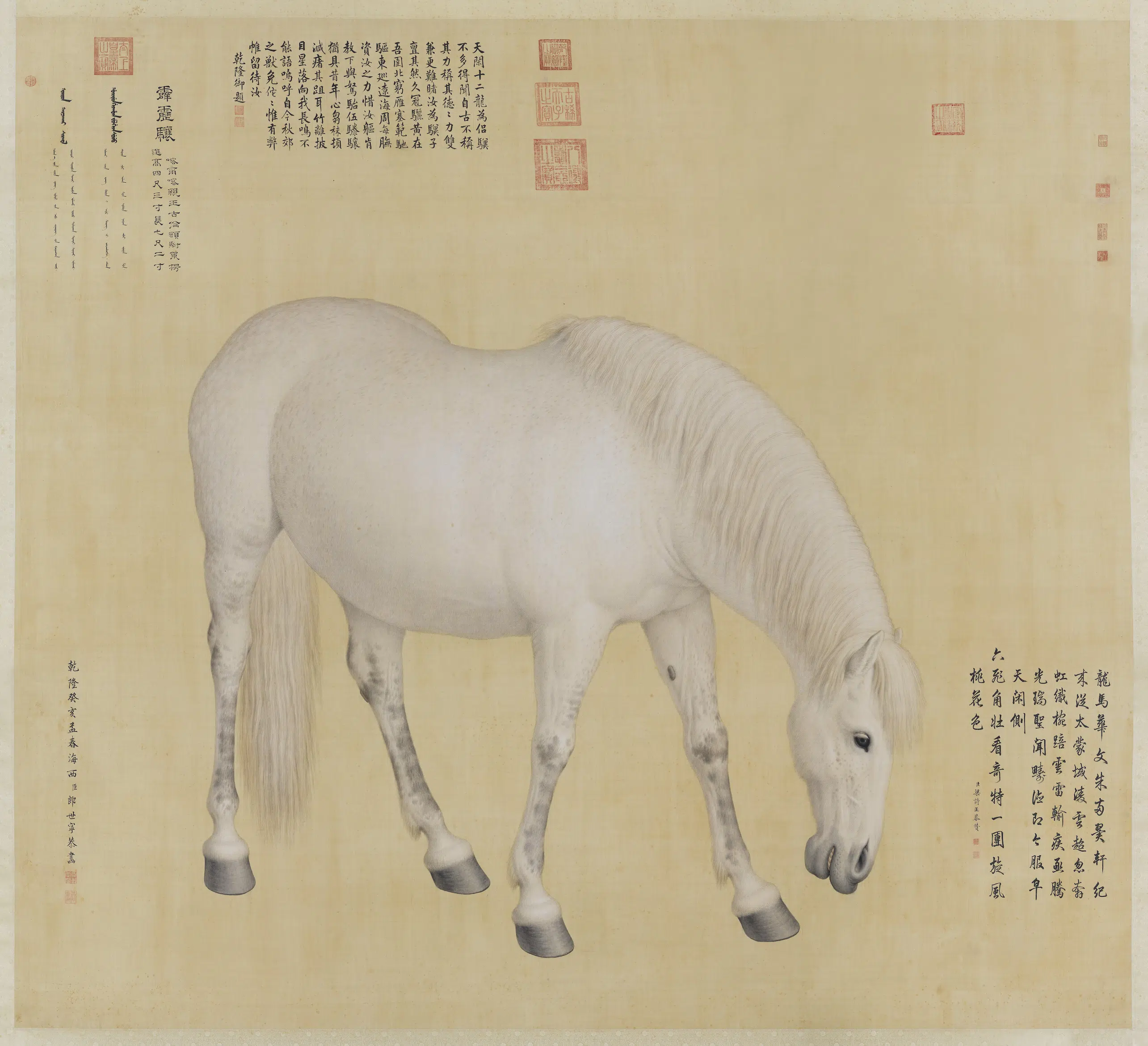 清代【郎世宁】《画十骏图霹雳骧图轴》