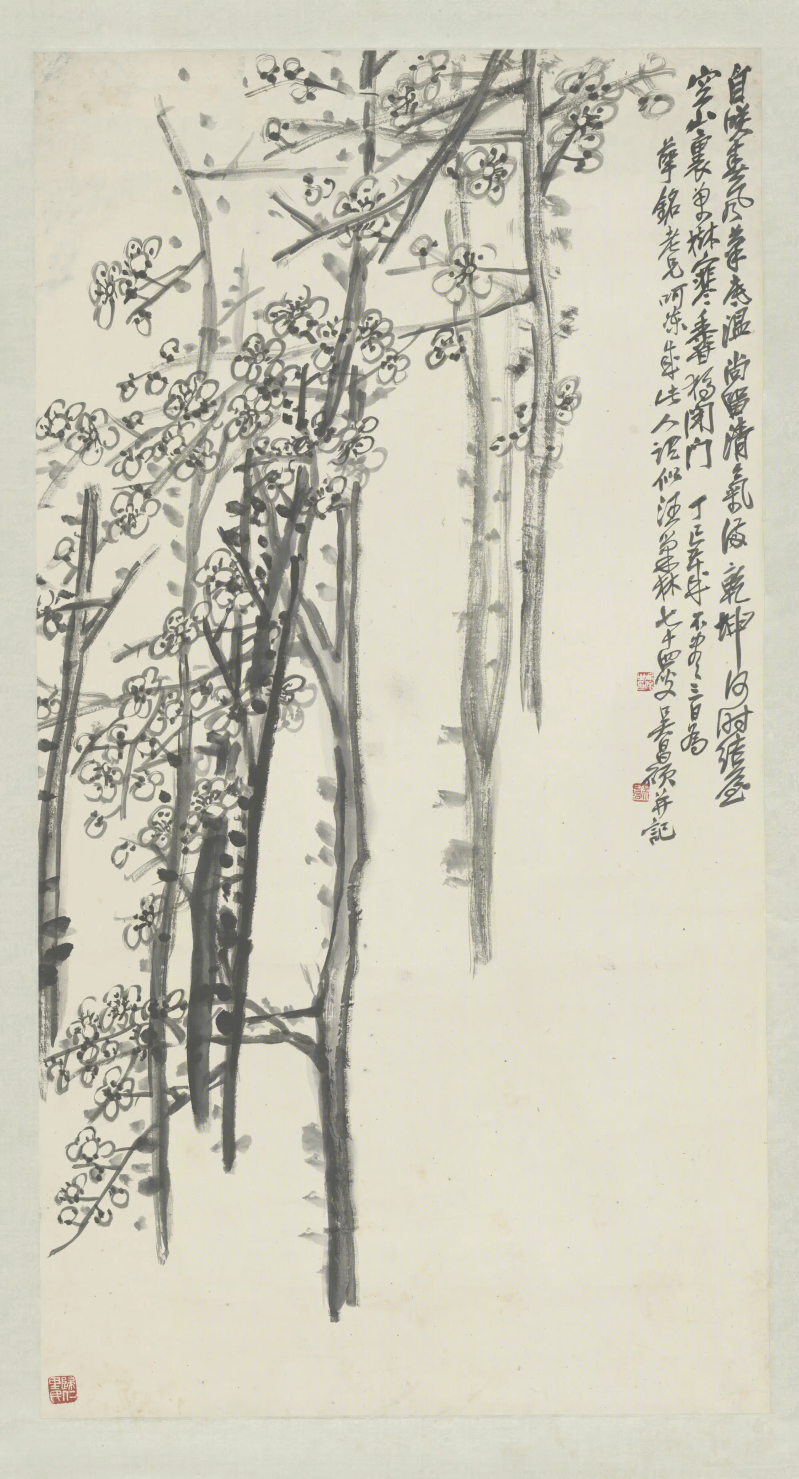 清代【吴俊卿】《墨梅轴》